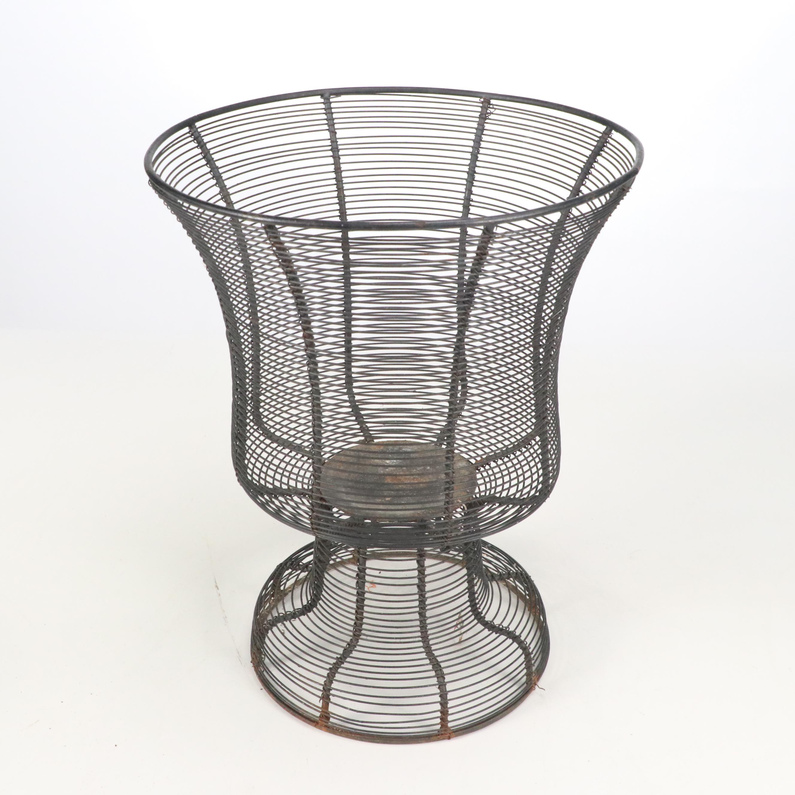 Terracotta Flower Pot with Bent Metal Garden Baskets