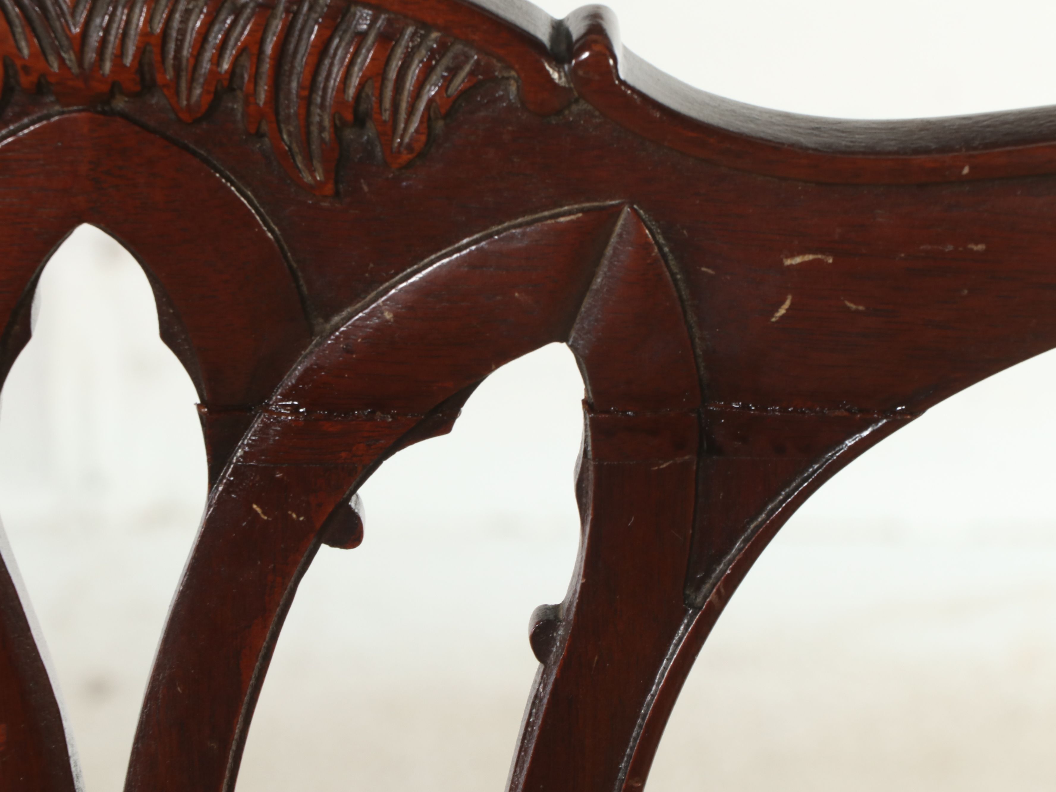 Mahogany Dining Set with Duncan Phyfe Style Table and Chippendale Style Chairs