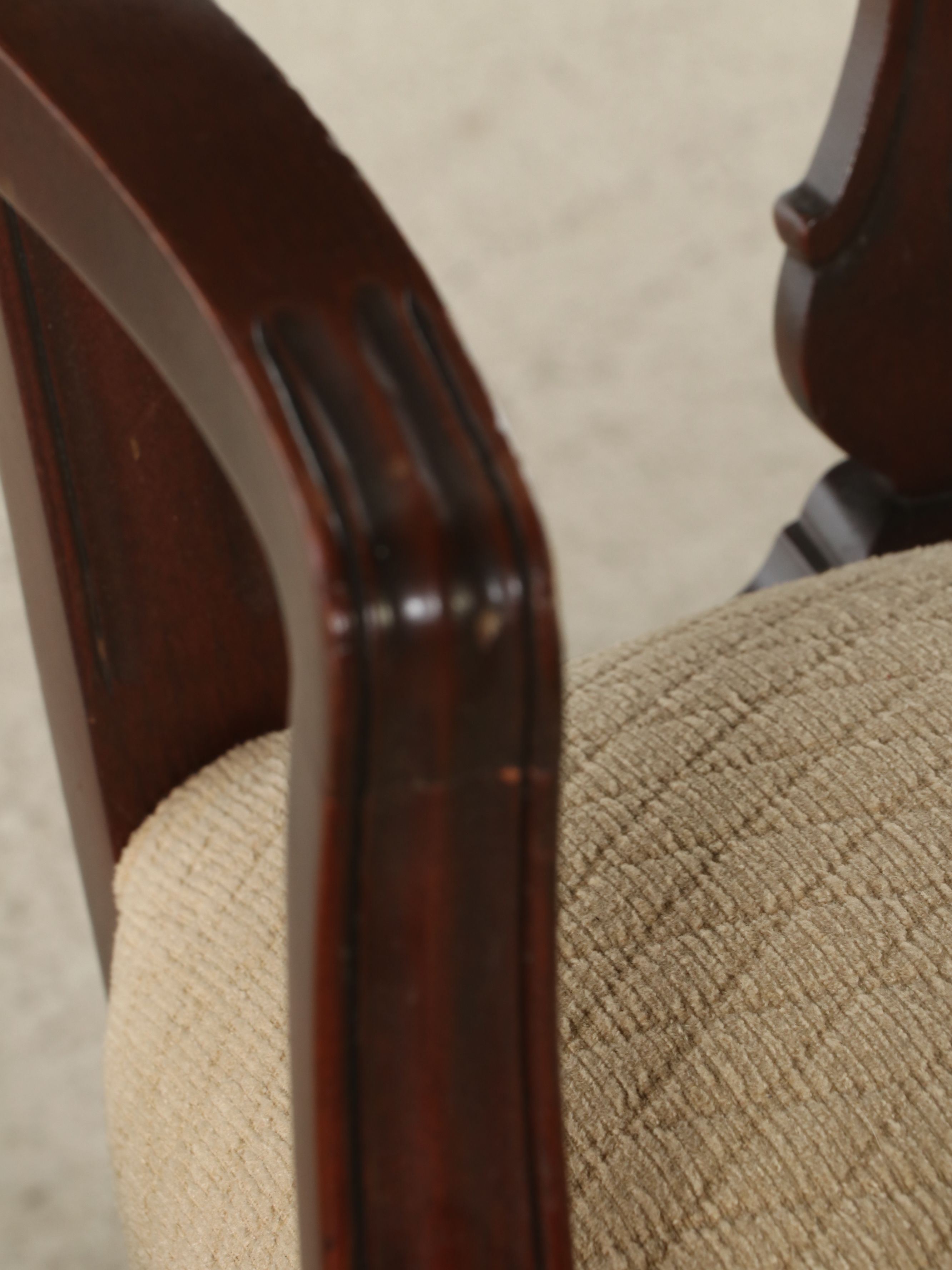 Mahogany Dining Set with Duncan Phyfe Style Table and Chippendale Style Chairs