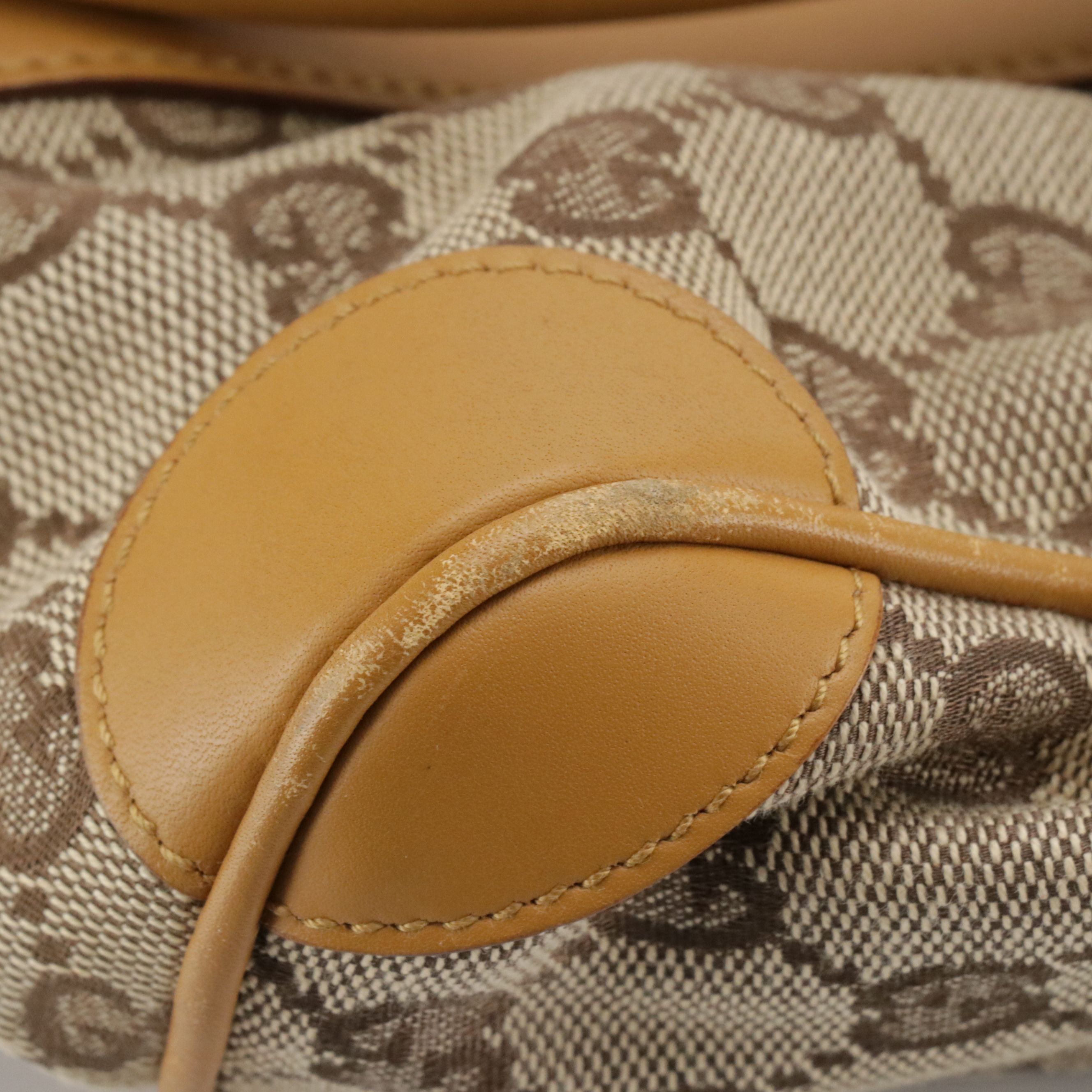 Gucci Web Stripe Handbag in GG Canvas with Leather Trim