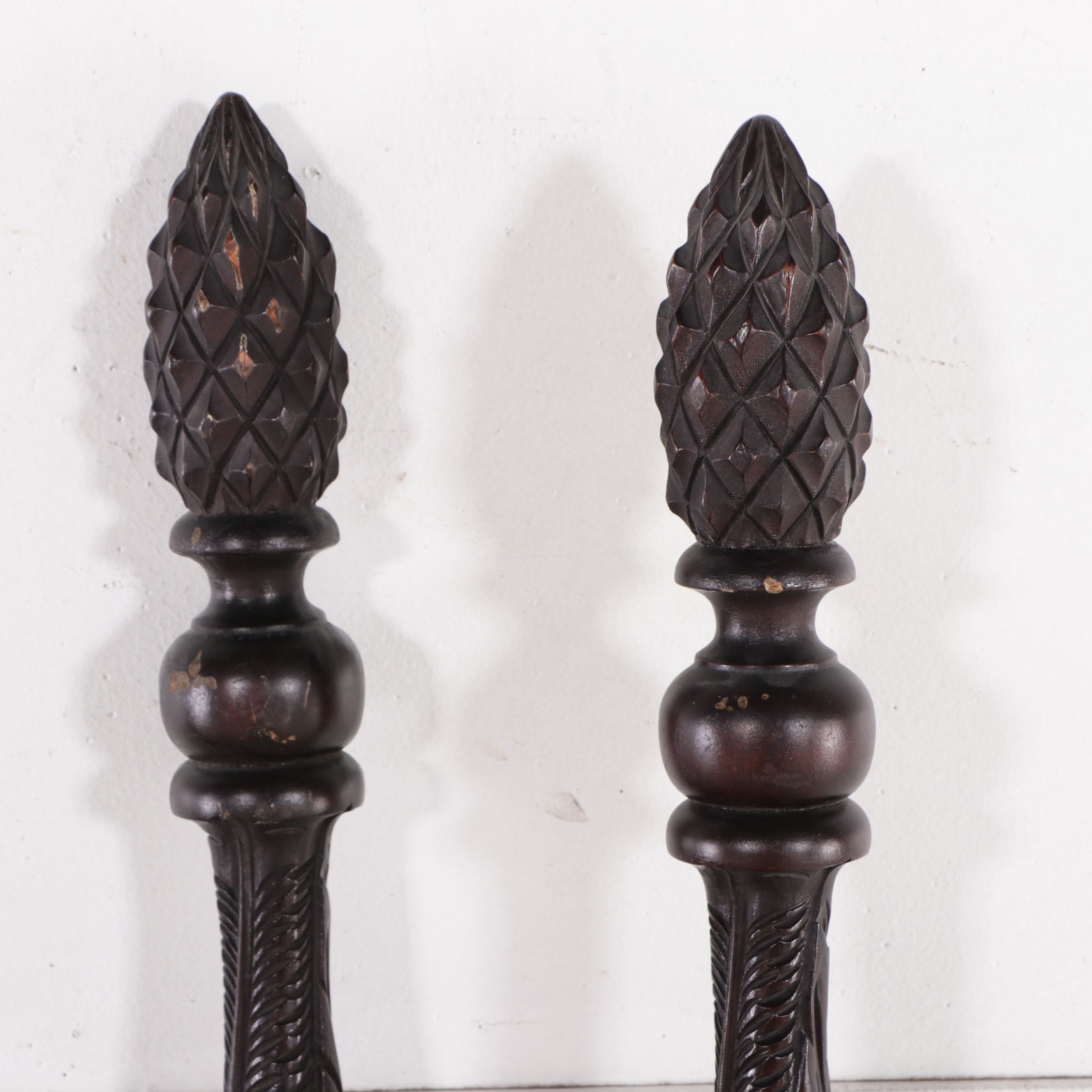 Schilling Sheraton Style Mahogany Carved Pineapple Finial Four Poster Bed