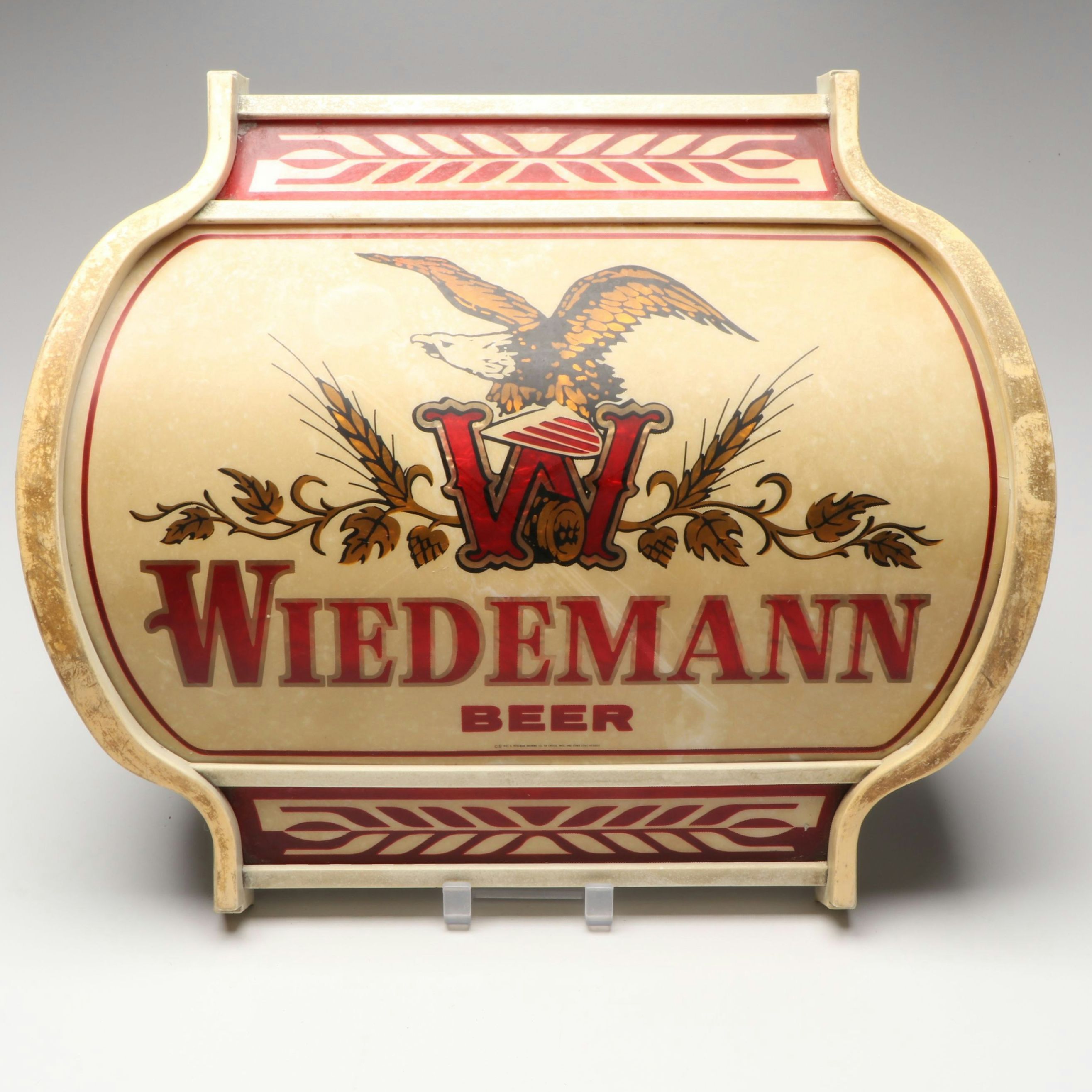 Wiedemann Beer Plastic Advertising Sign, 1983