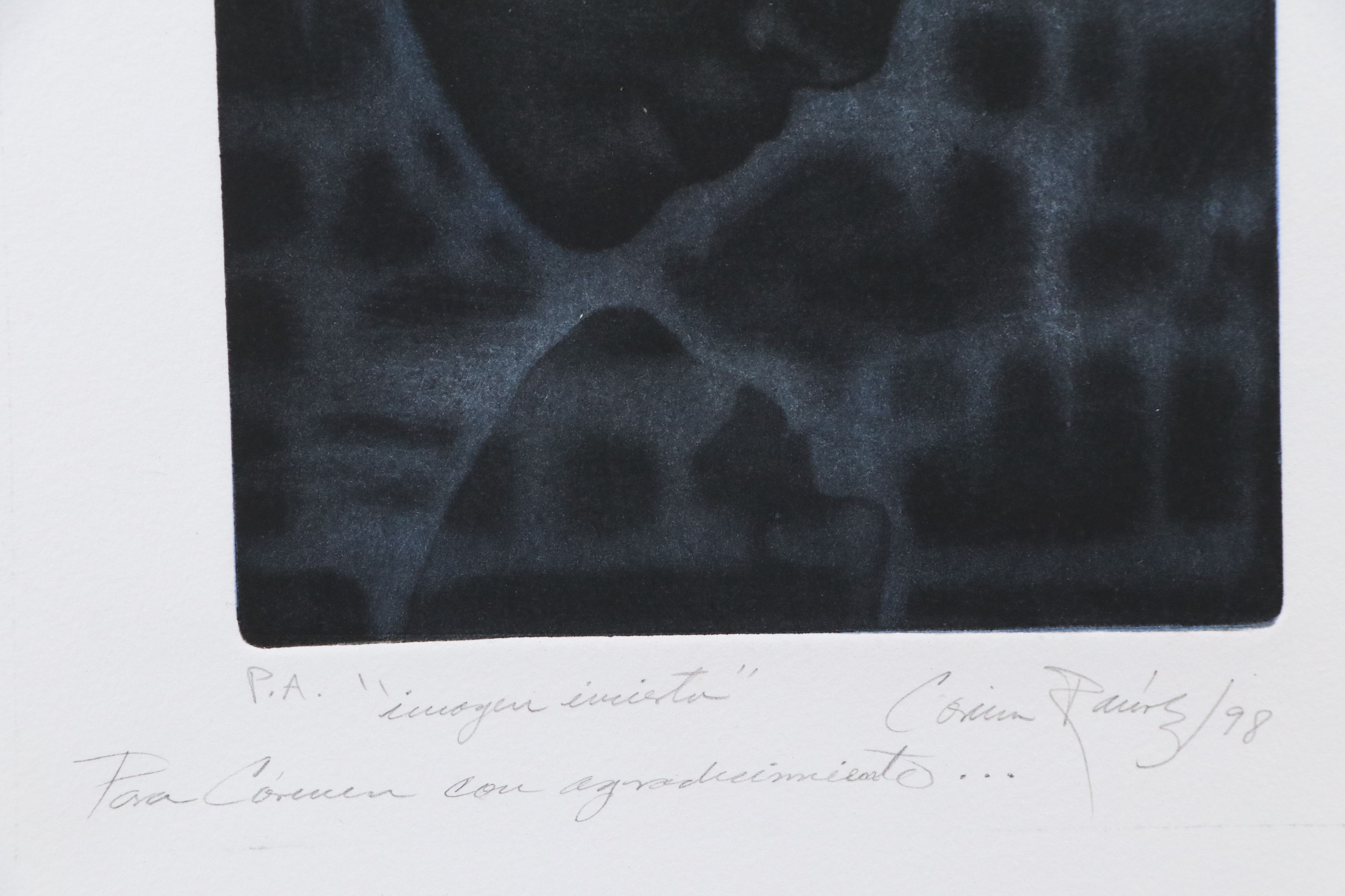 Attributed to Corina Sanchez Mezzotint "Imogen Inciesta," 1998