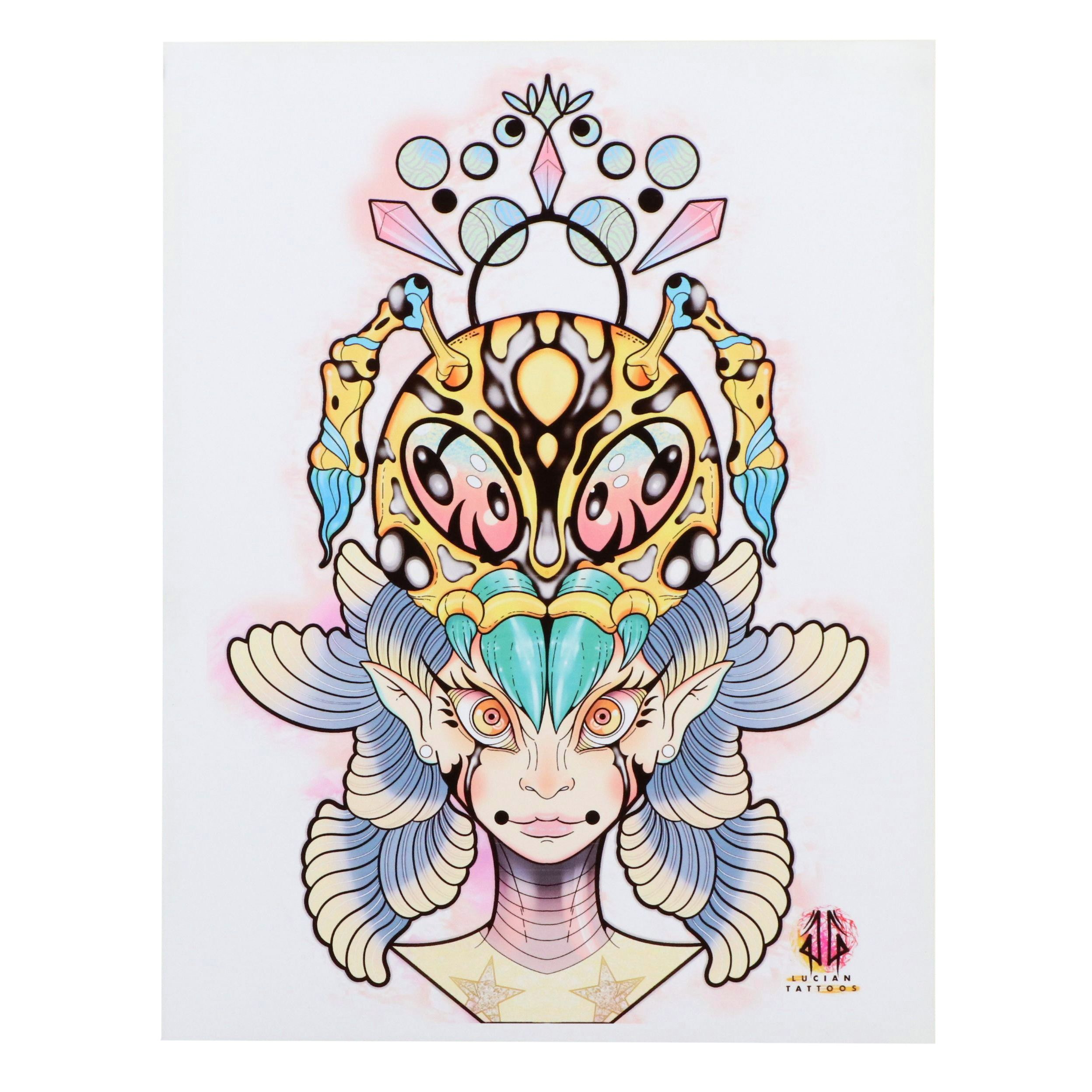 Lucian Tattoos Giclée of Psychedelic Portrait