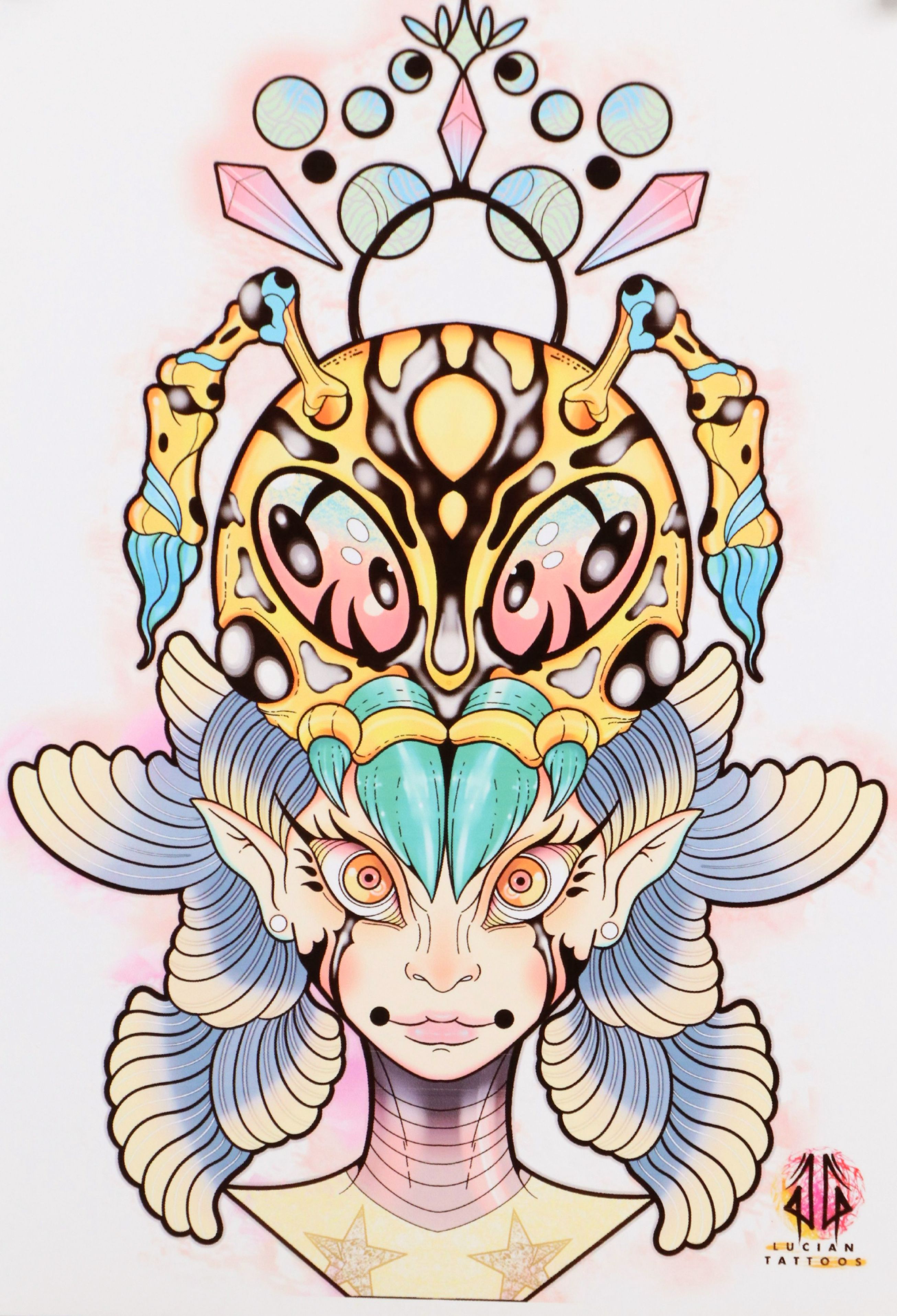 Lucian Tattoos Giclée of Psychedelic Portrait