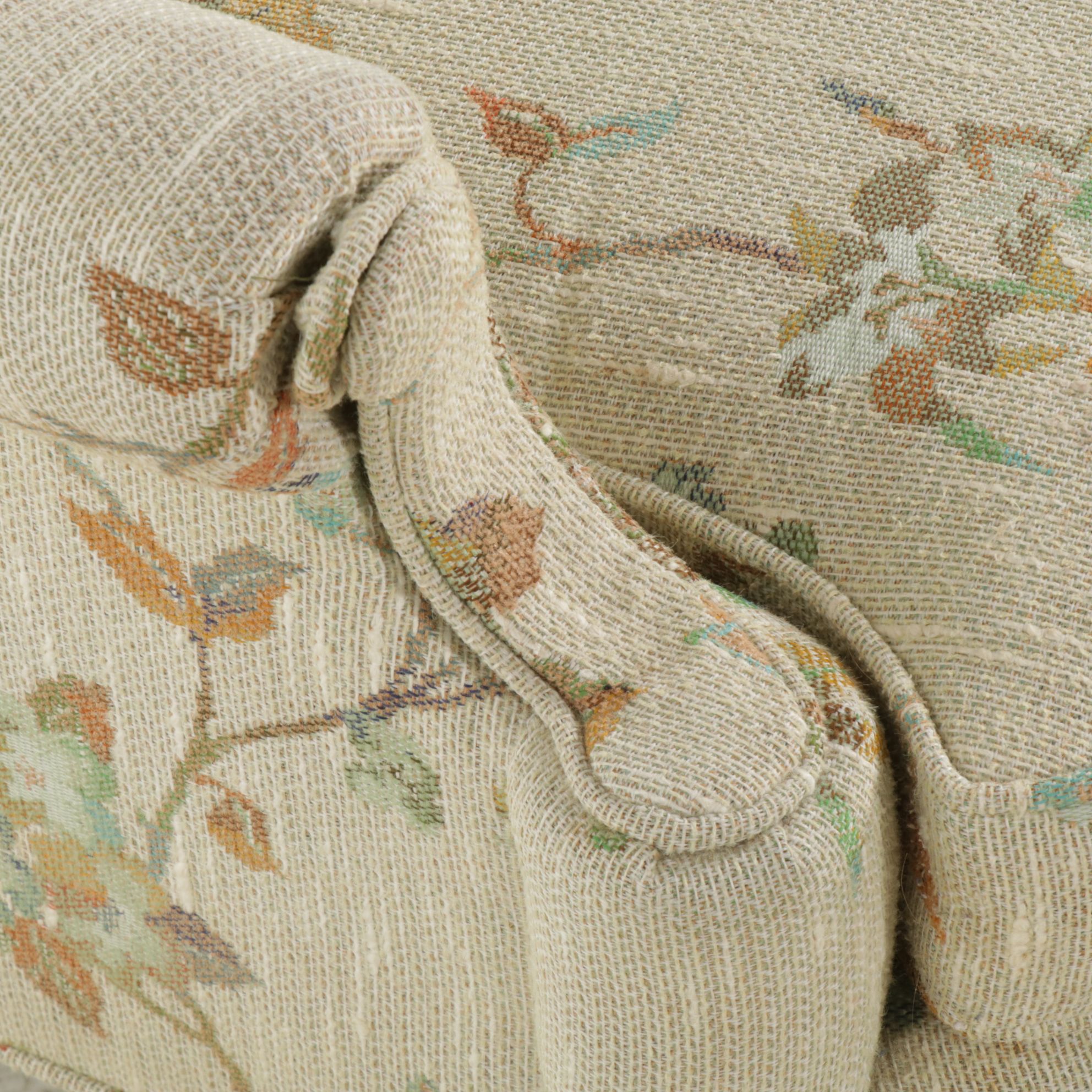 Silver Craft Queen Anne Style Wingback Armchair and Footstool