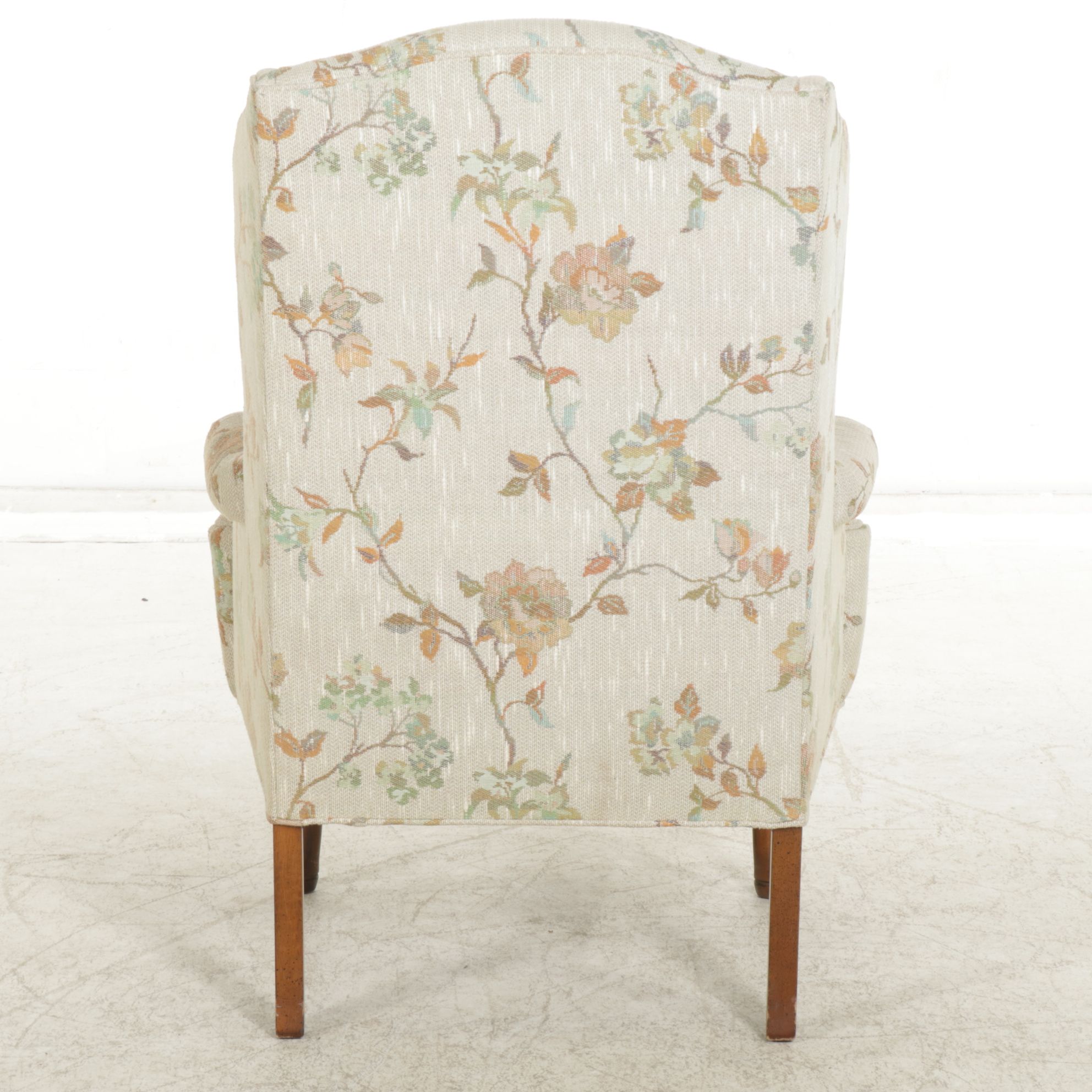 Silver Craft Queen Anne Style Wingback Armchair and Footstool