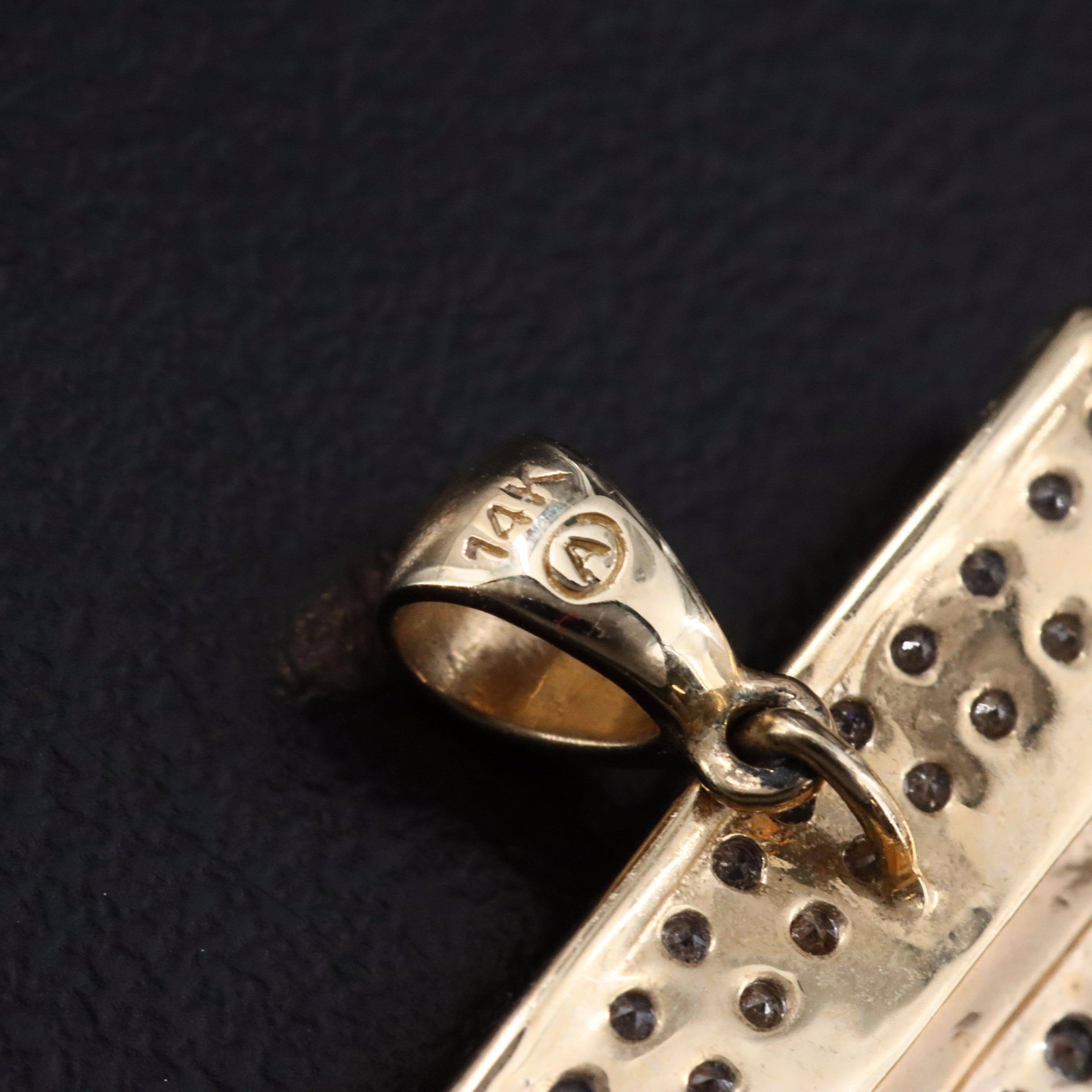 14K 1.25 CTW Diamond Wavy Square Pendant