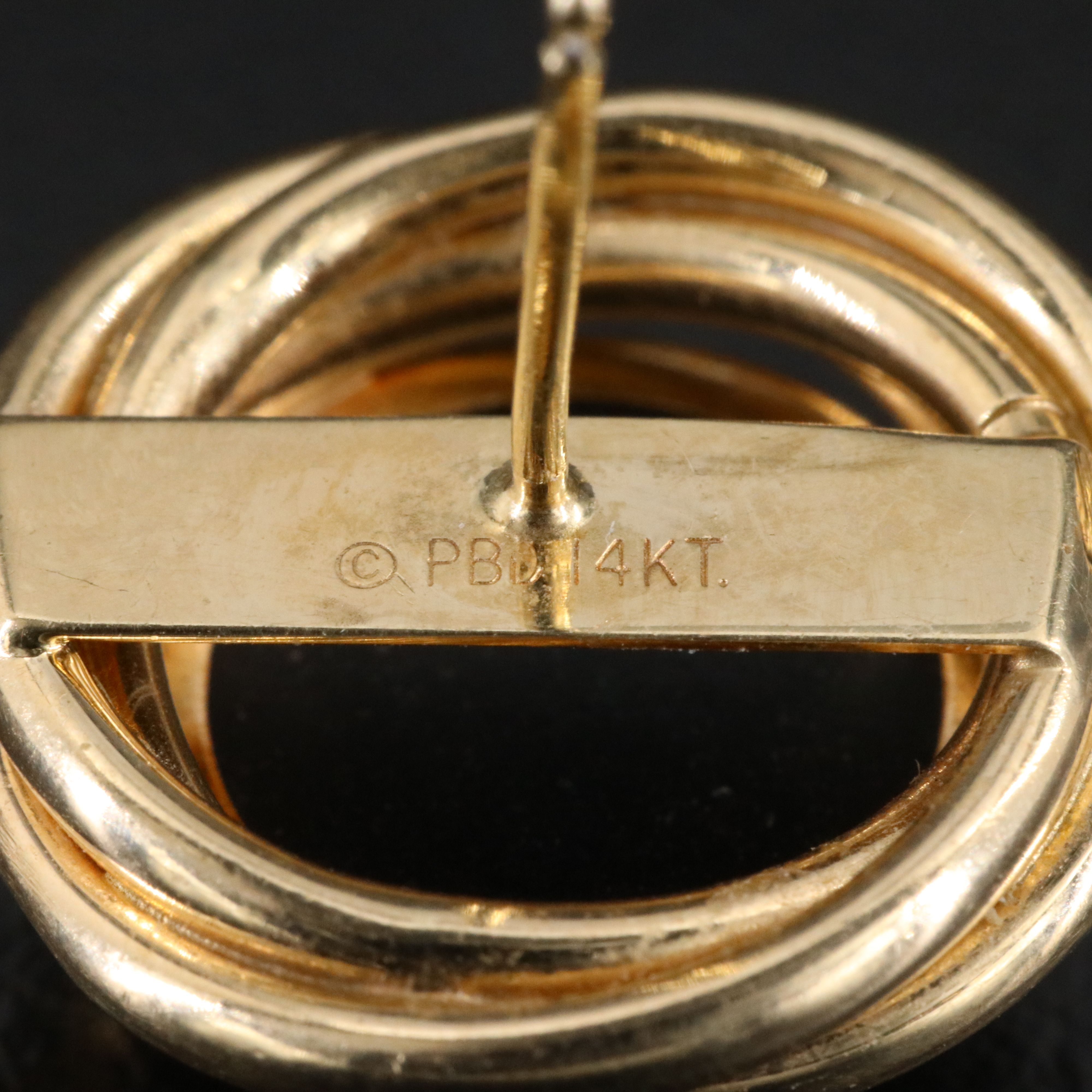 14K Black Onyx Knot Button Earrings