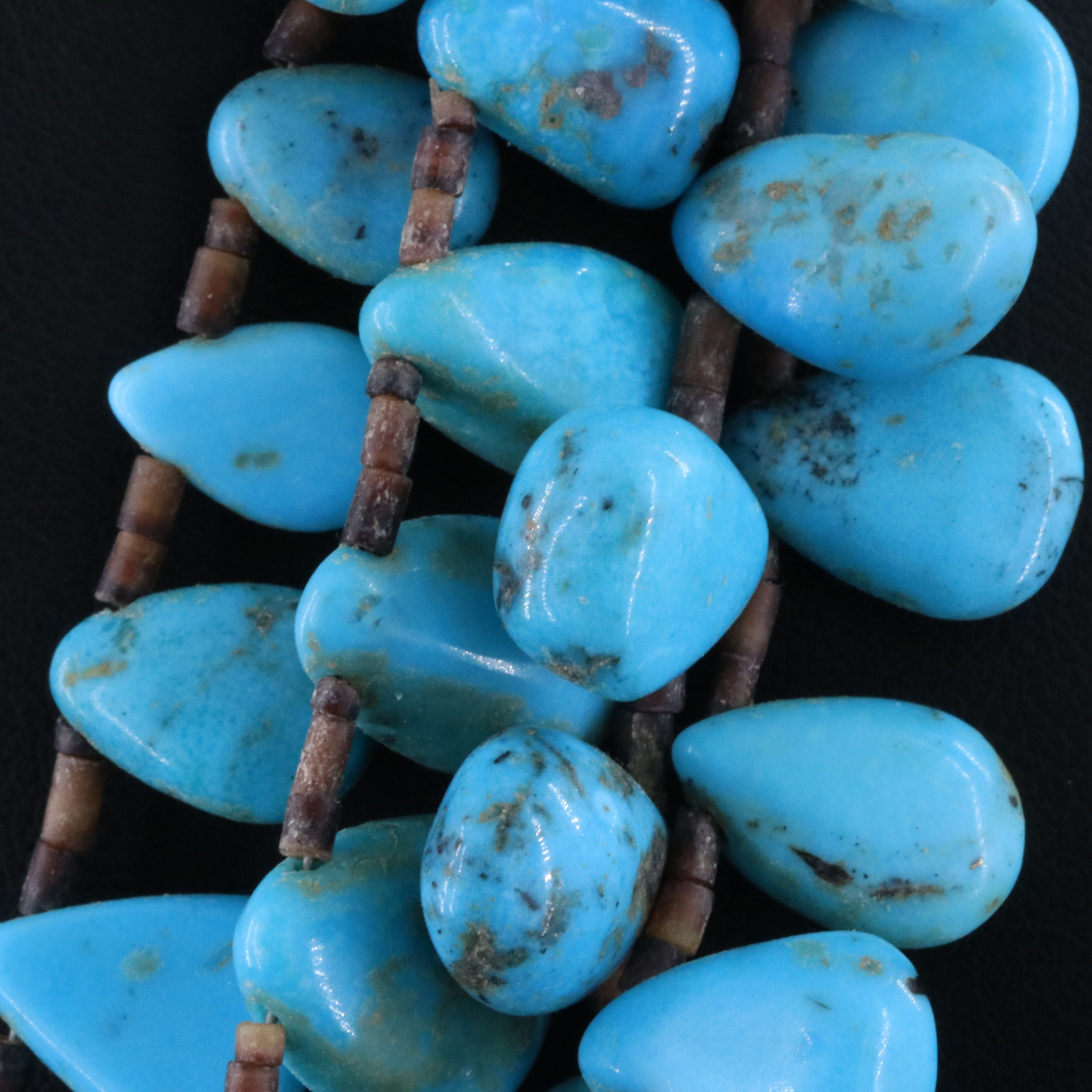 Southwestern Sterling Turquoise and Horn Tiered Necklace