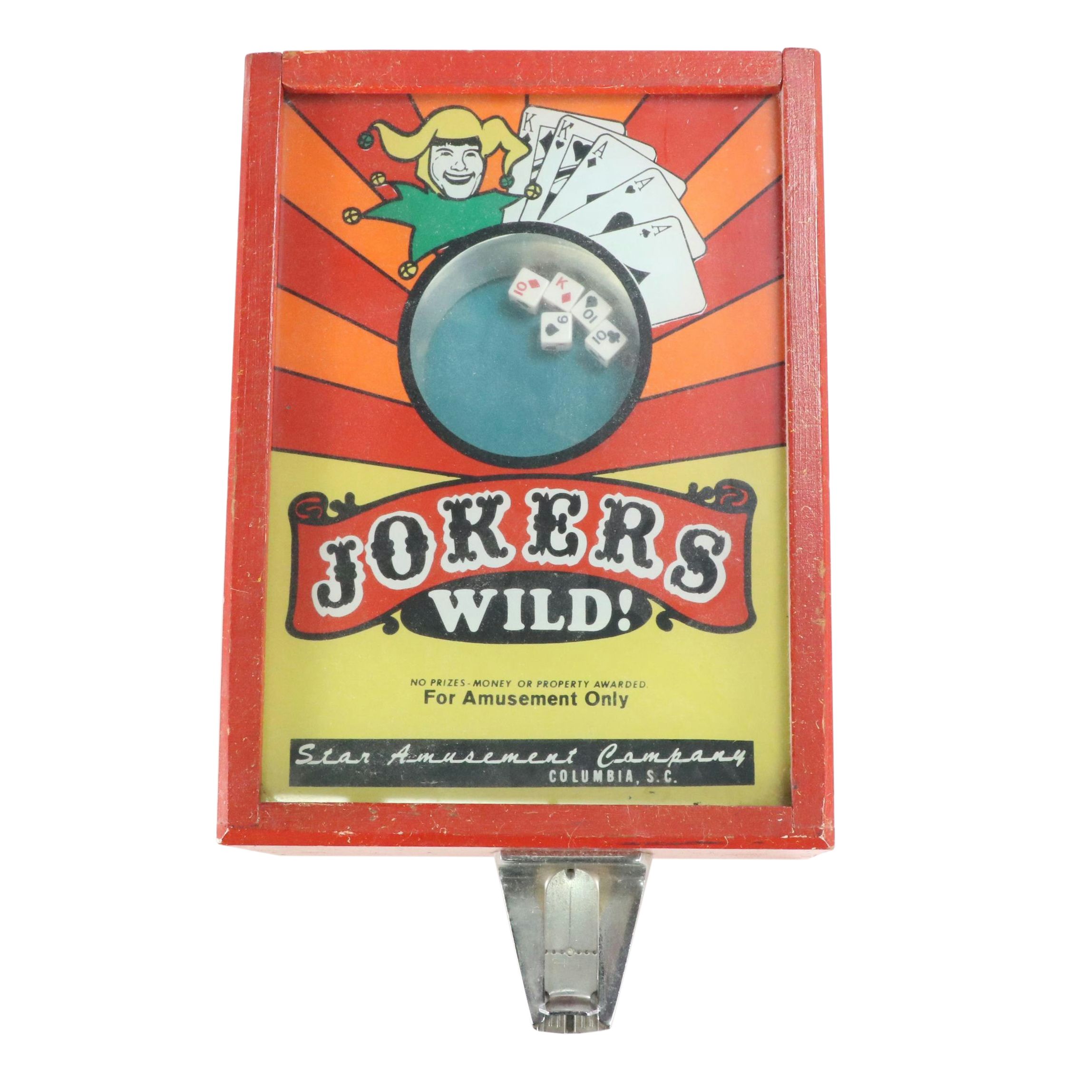 Vintage Star Amusement Company "Jokers Wild" Poker Dice Game
