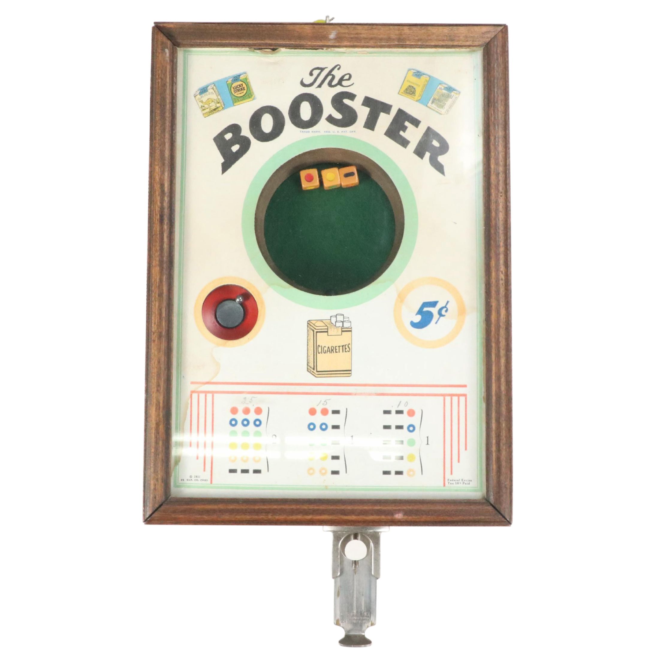 Vintage Nickel Dice Gambling Game, Early to Mid-20th Century