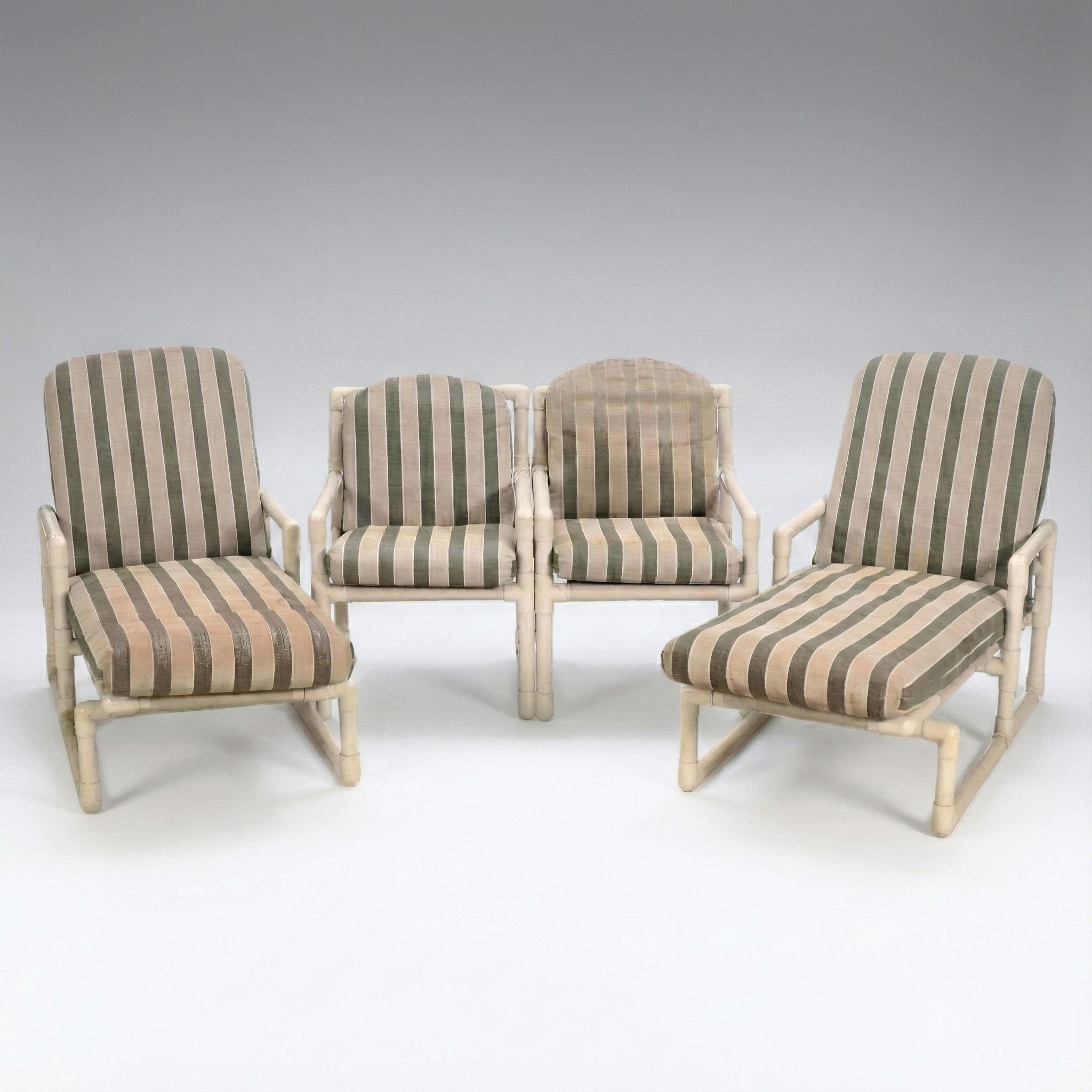 Postmodern Style PVC Patio and Lounge Chairs with Cushions