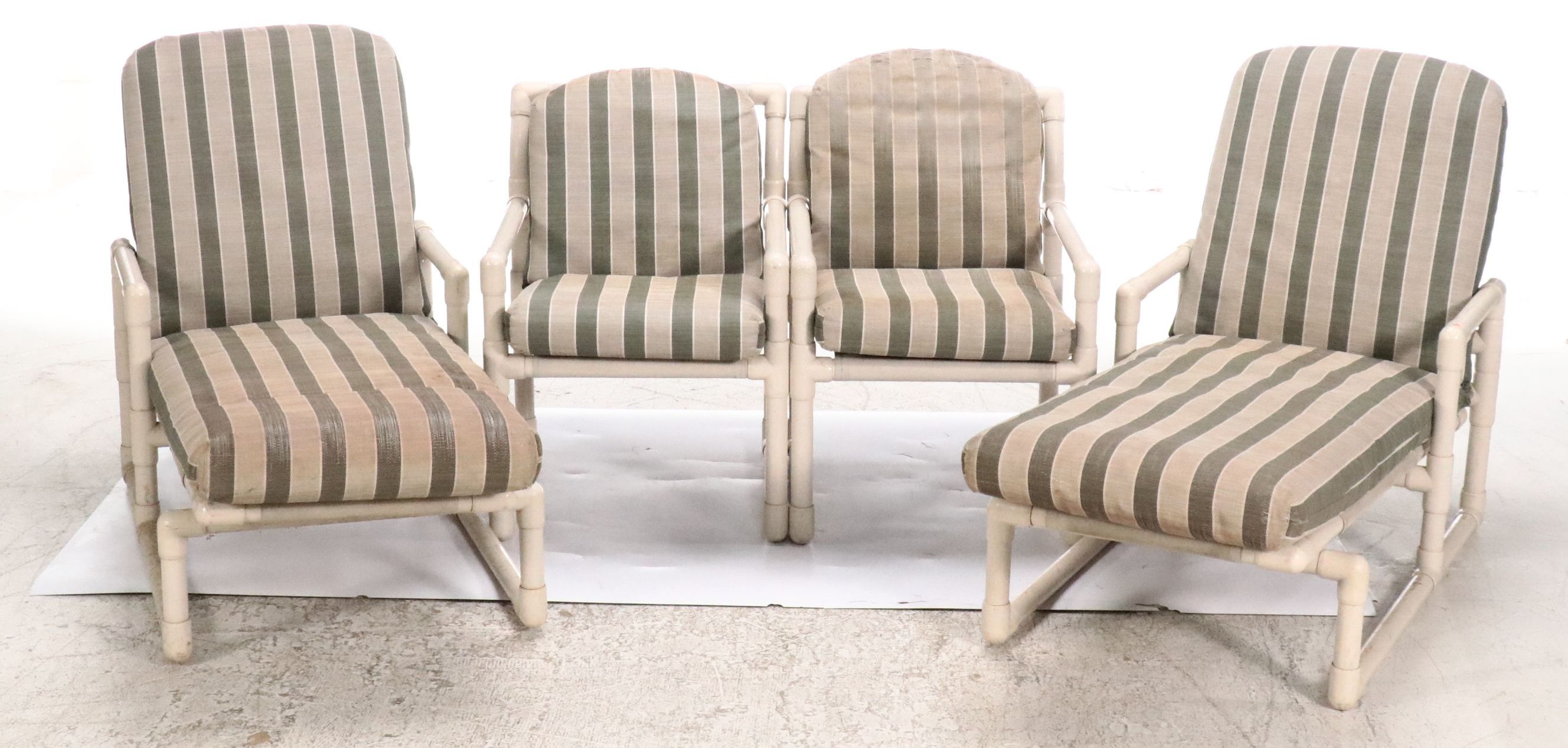 Postmodern Style PVC Patio and Lounge Chairs with Cushions