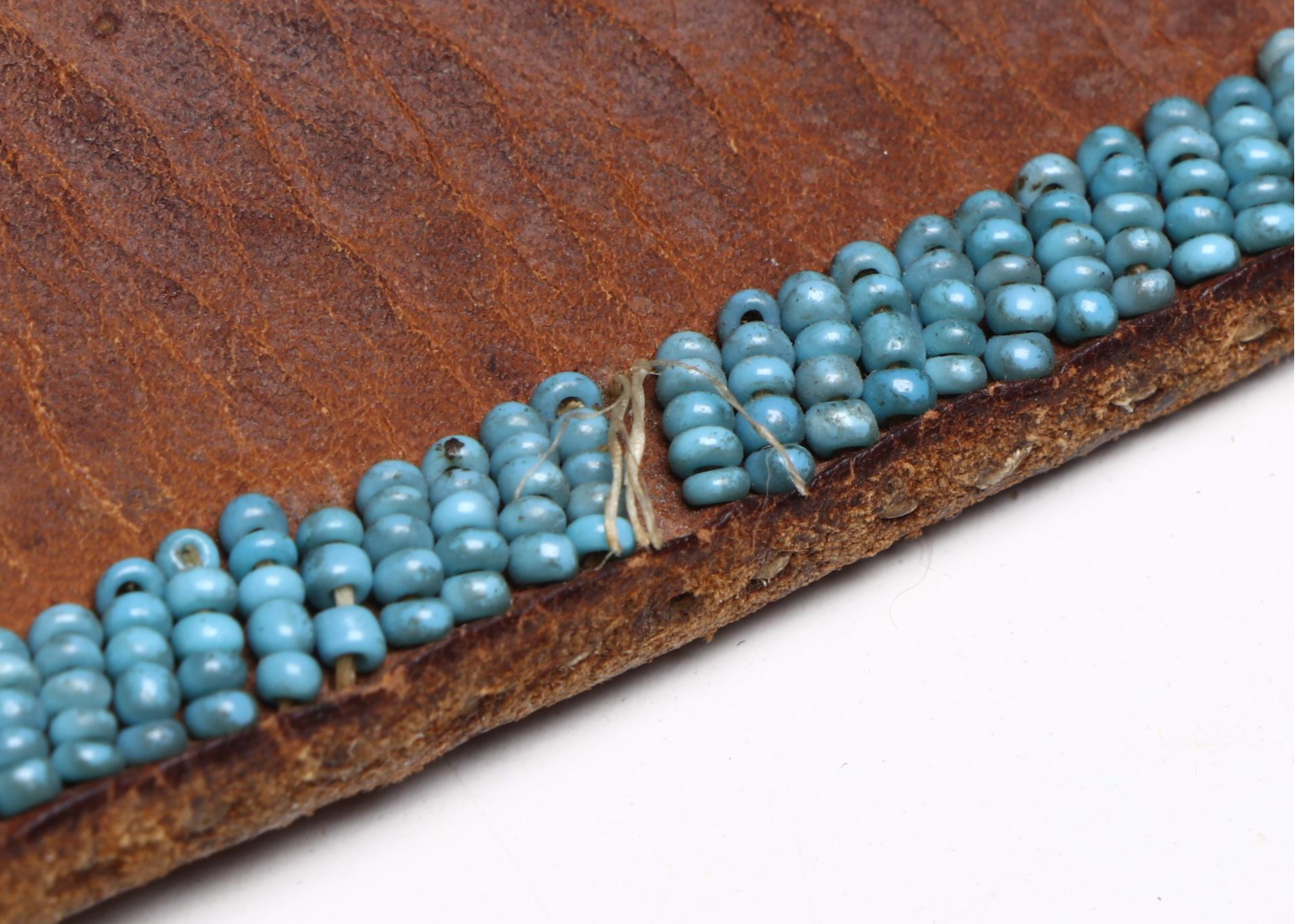 American Indigenous Northern Plains Style Beaded Hide Panel Belt