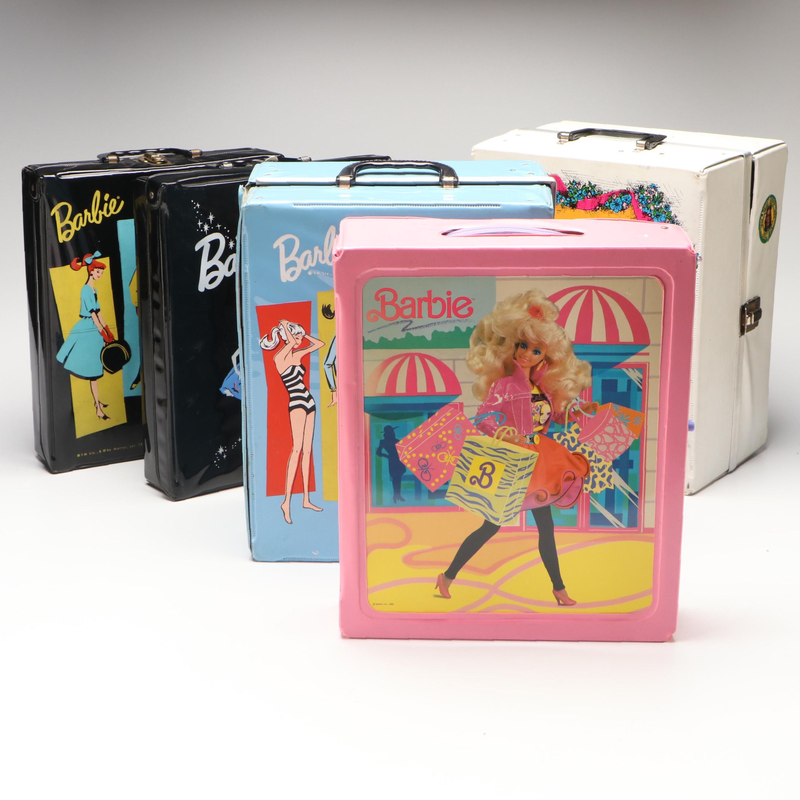 Mattel Barbie Vinyl Doll Trunks and Cases, Mid to Late 20th Century