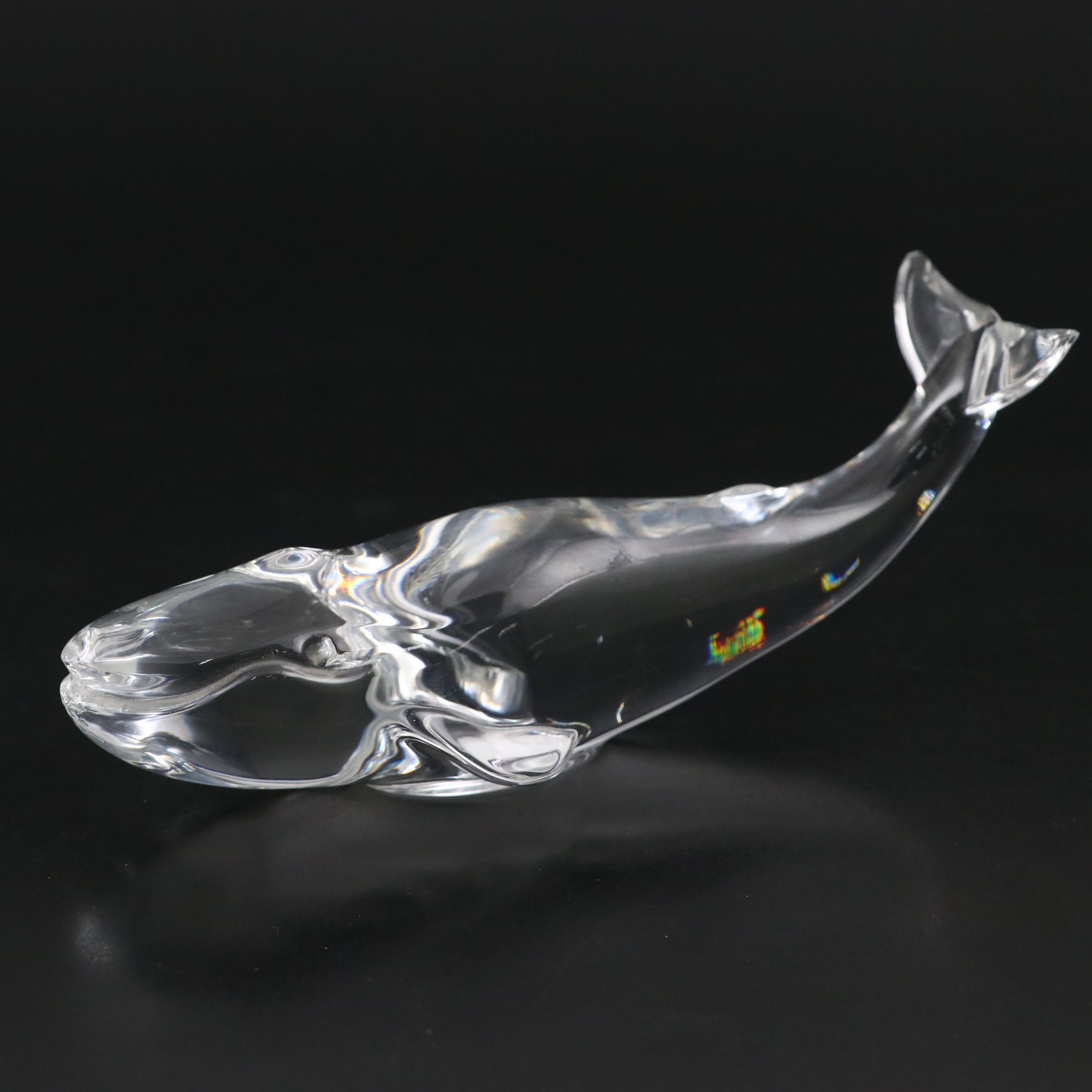 Baccarat "Cyclades" Crystal Vase and "Whale" Crystal Figurine