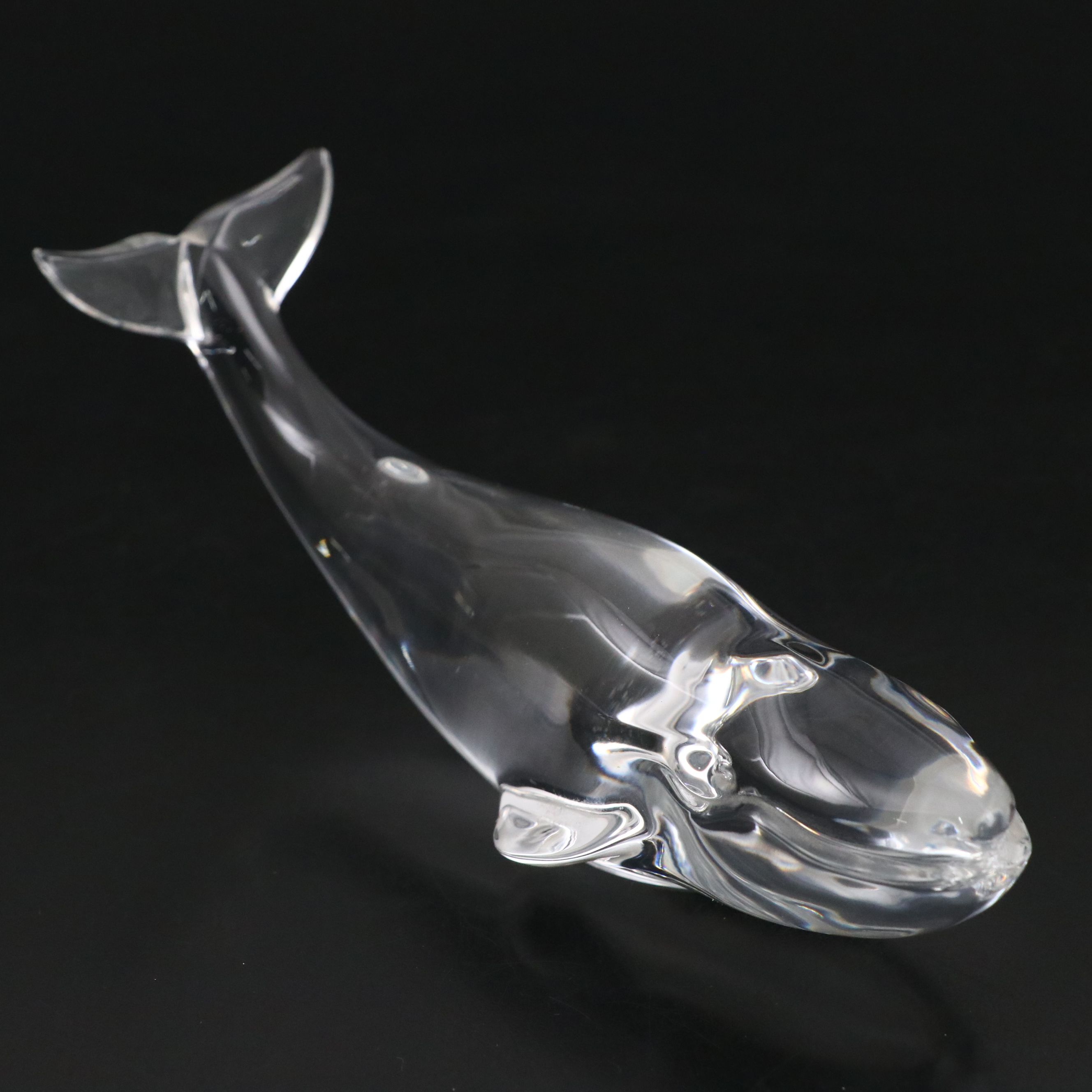 Baccarat "Cyclades" Crystal Vase and "Whale" Crystal Figurine