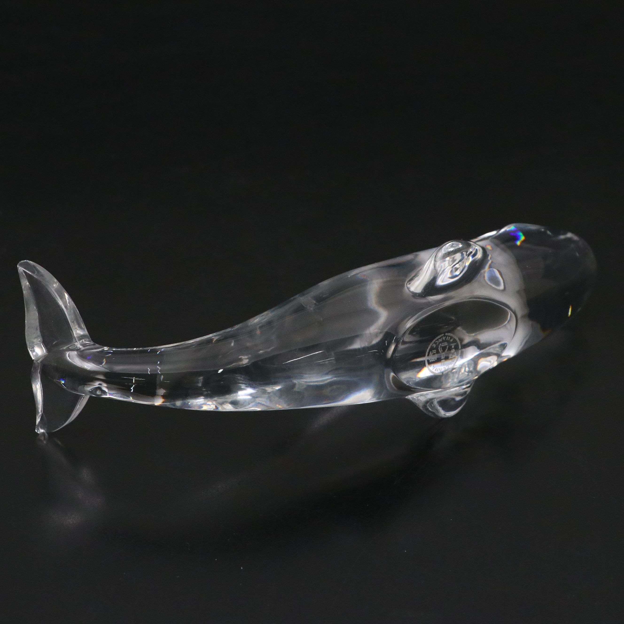 Baccarat "Cyclades" Crystal Vase and "Whale" Crystal Figurine