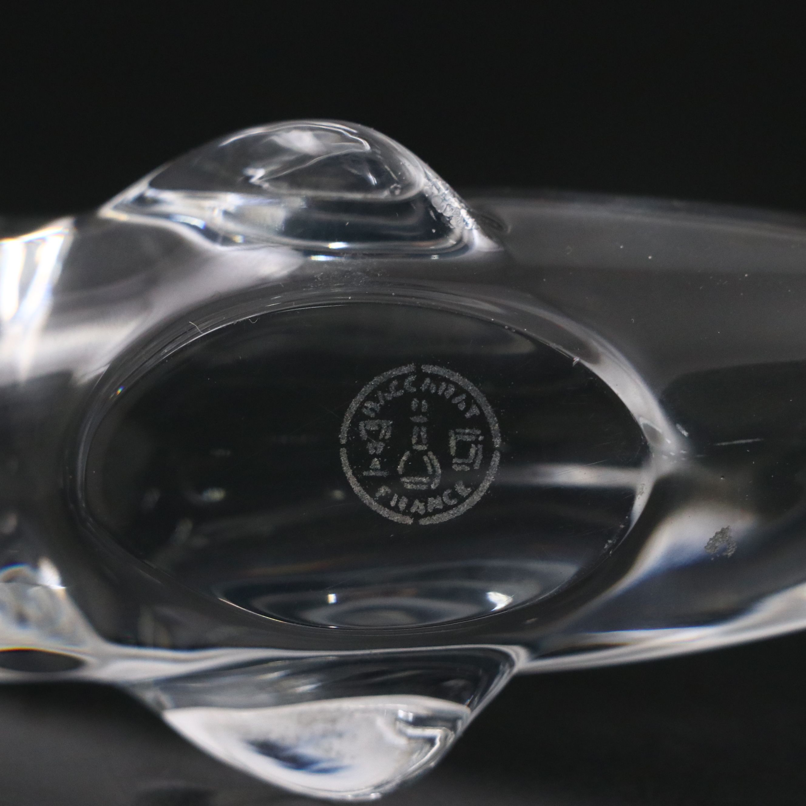 Baccarat "Cyclades" Crystal Vase and "Whale" Crystal Figurine