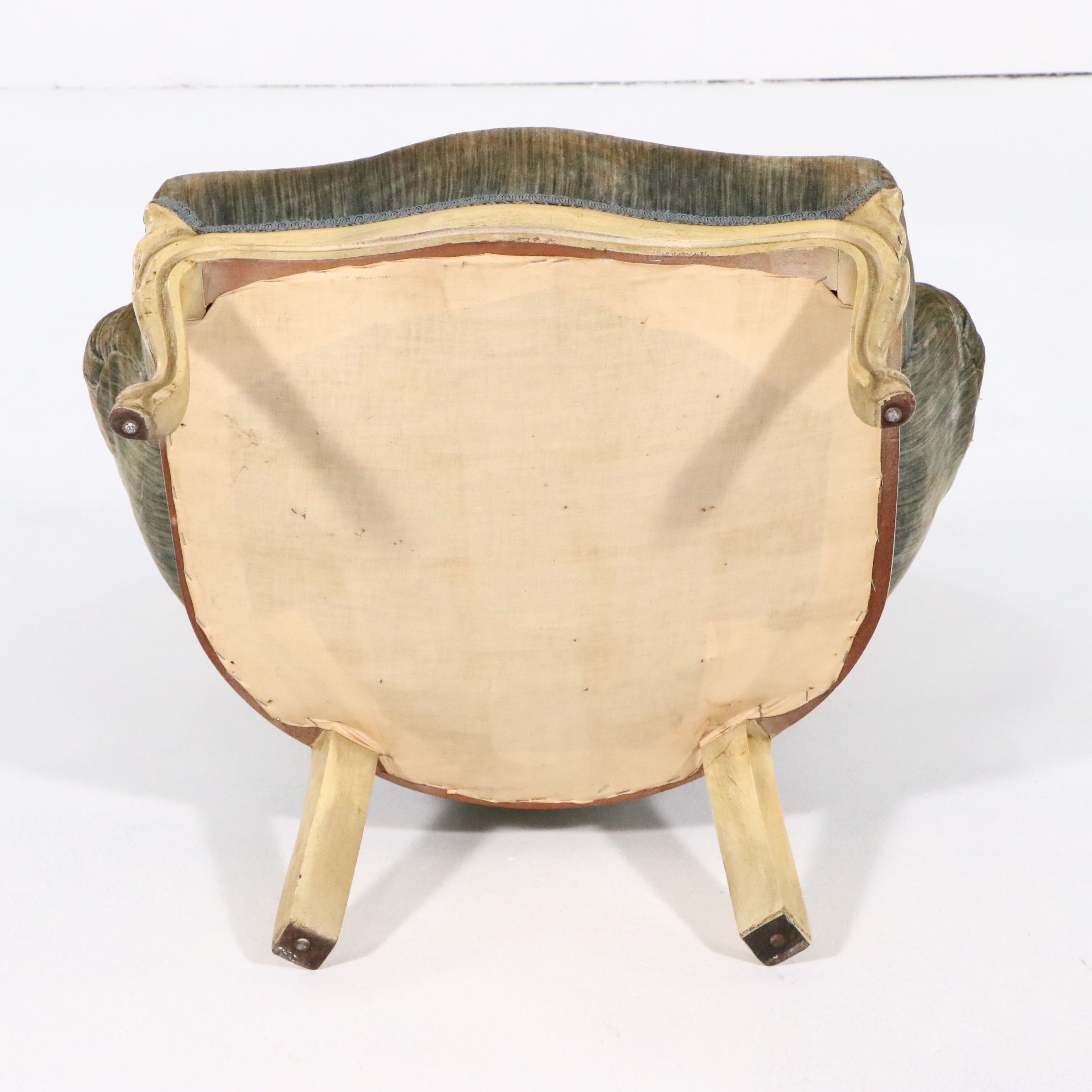 French Victorian Style Balloon-Back Parlor Chair, 20th Century