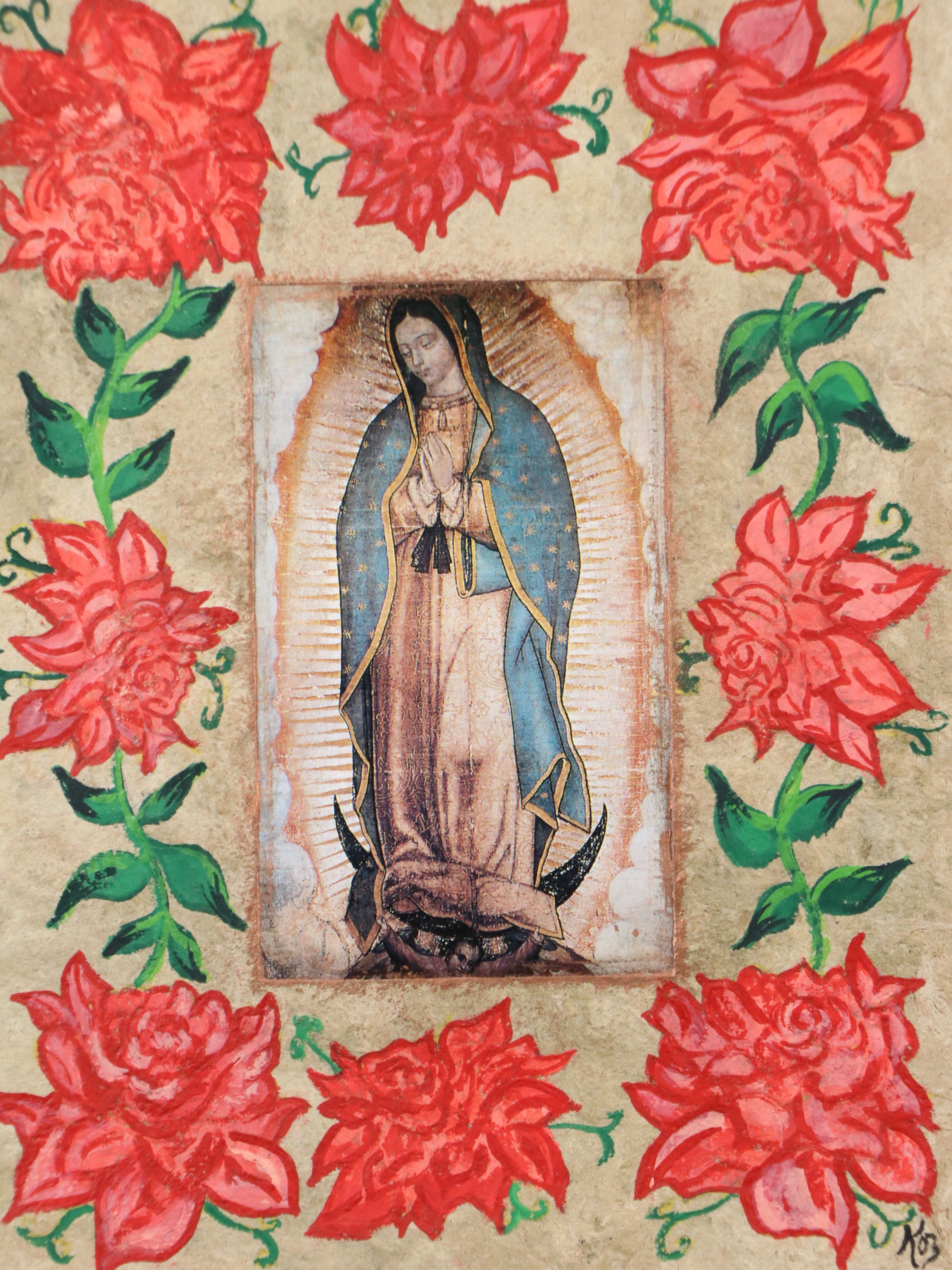Mixed Media Composition with Our Lady of Guadalupe, 2003