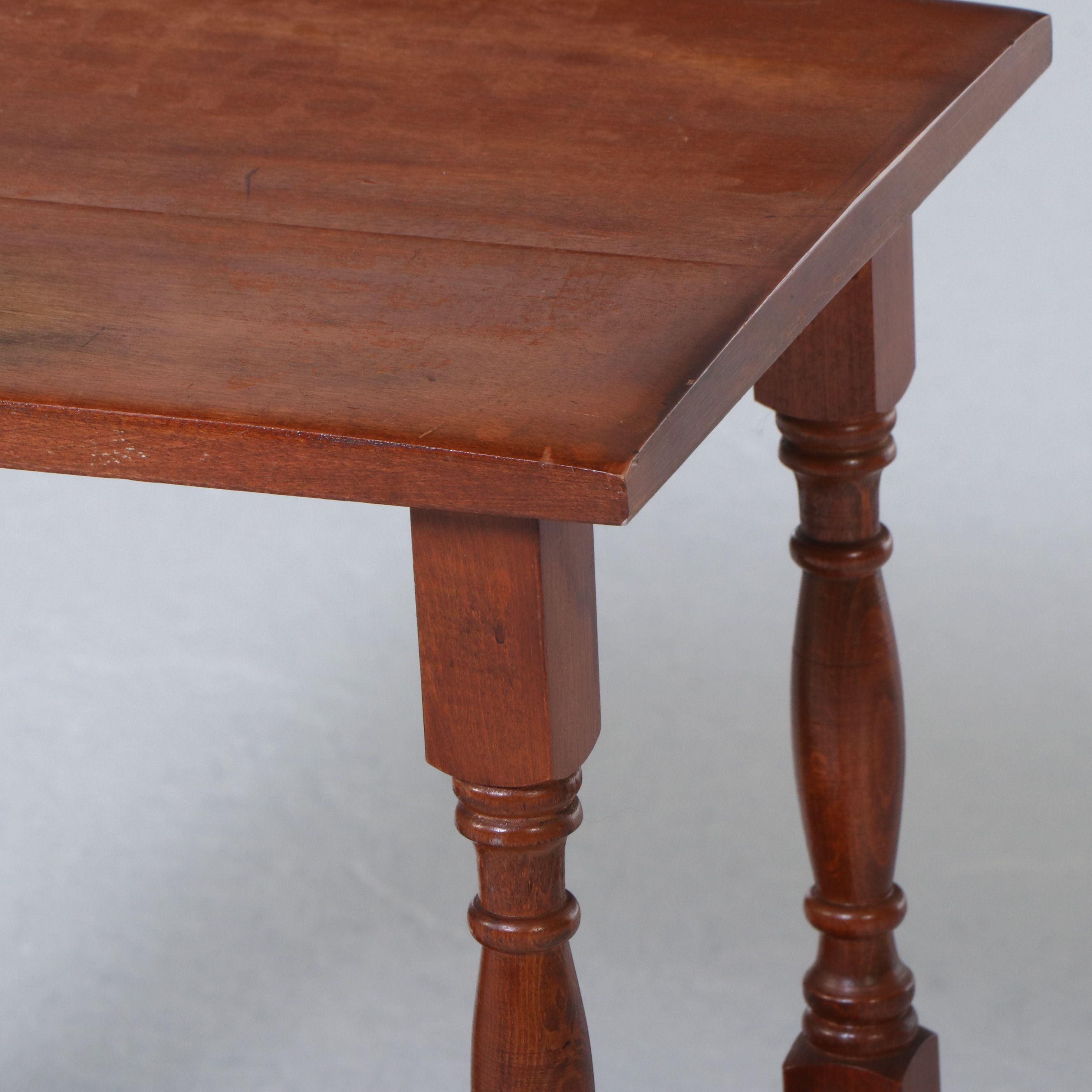 American Colonial Style Cherry End Table with Magazine Rack, 20th Century