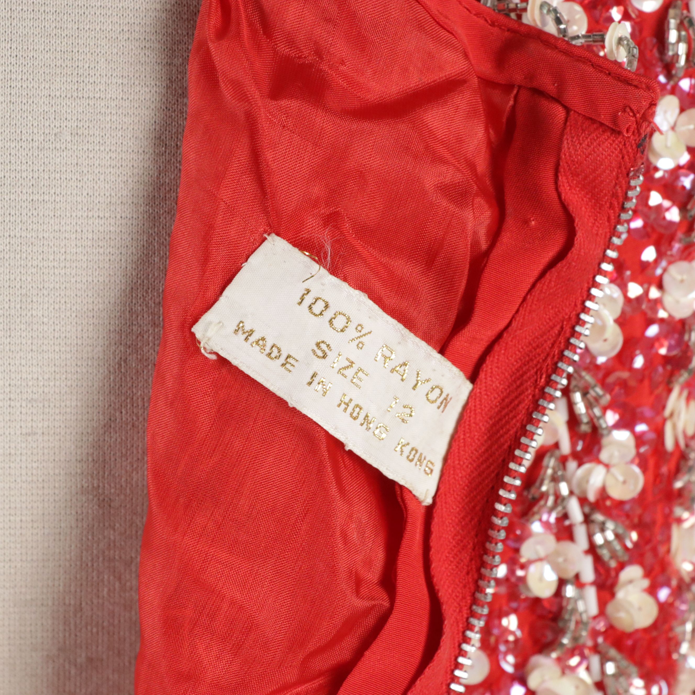 Bead/Sequin Rayon Short Sleeve Top, 1960s