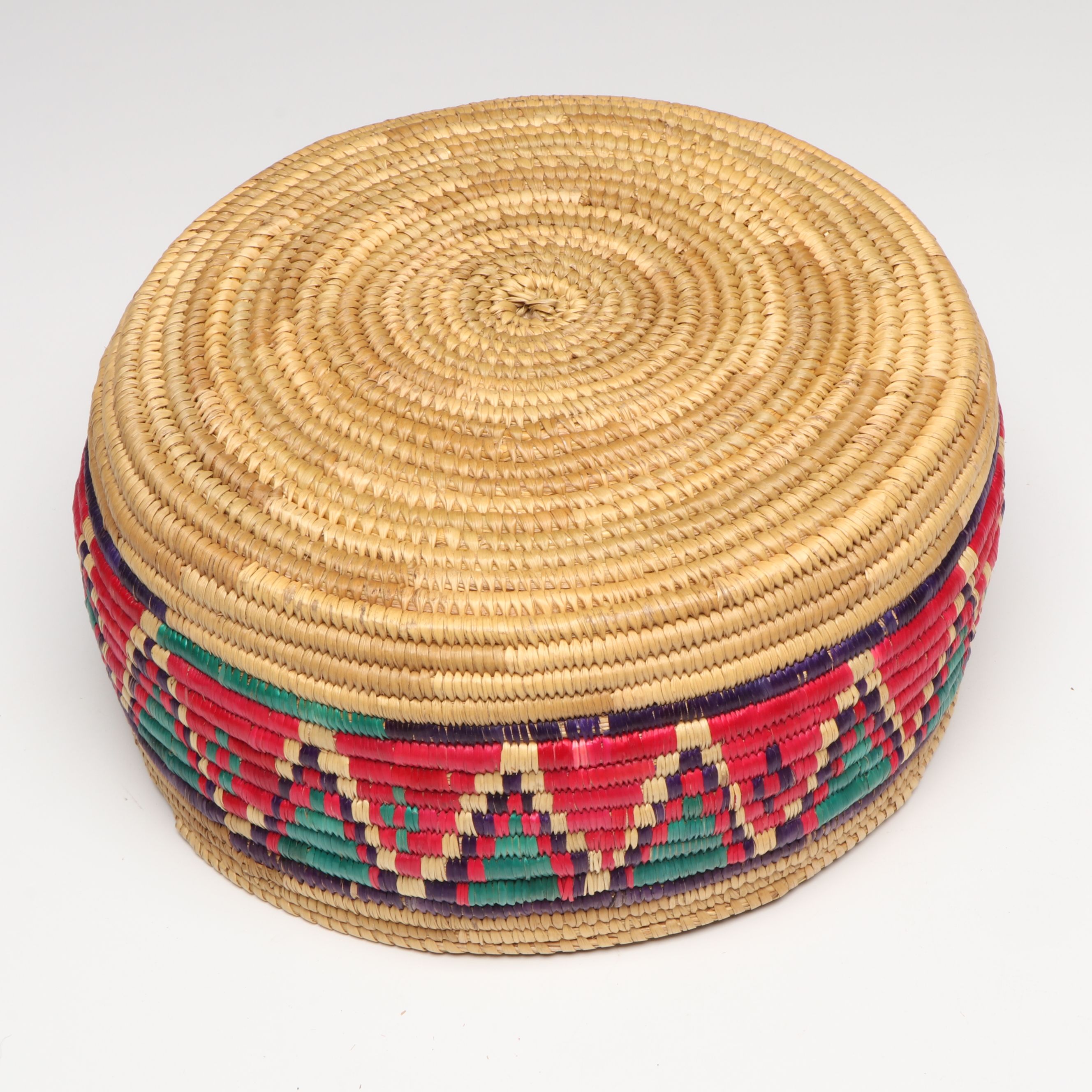 Ethiopian Falasha Peoples Woven Plant Fiber Basketry Lunch Boxes