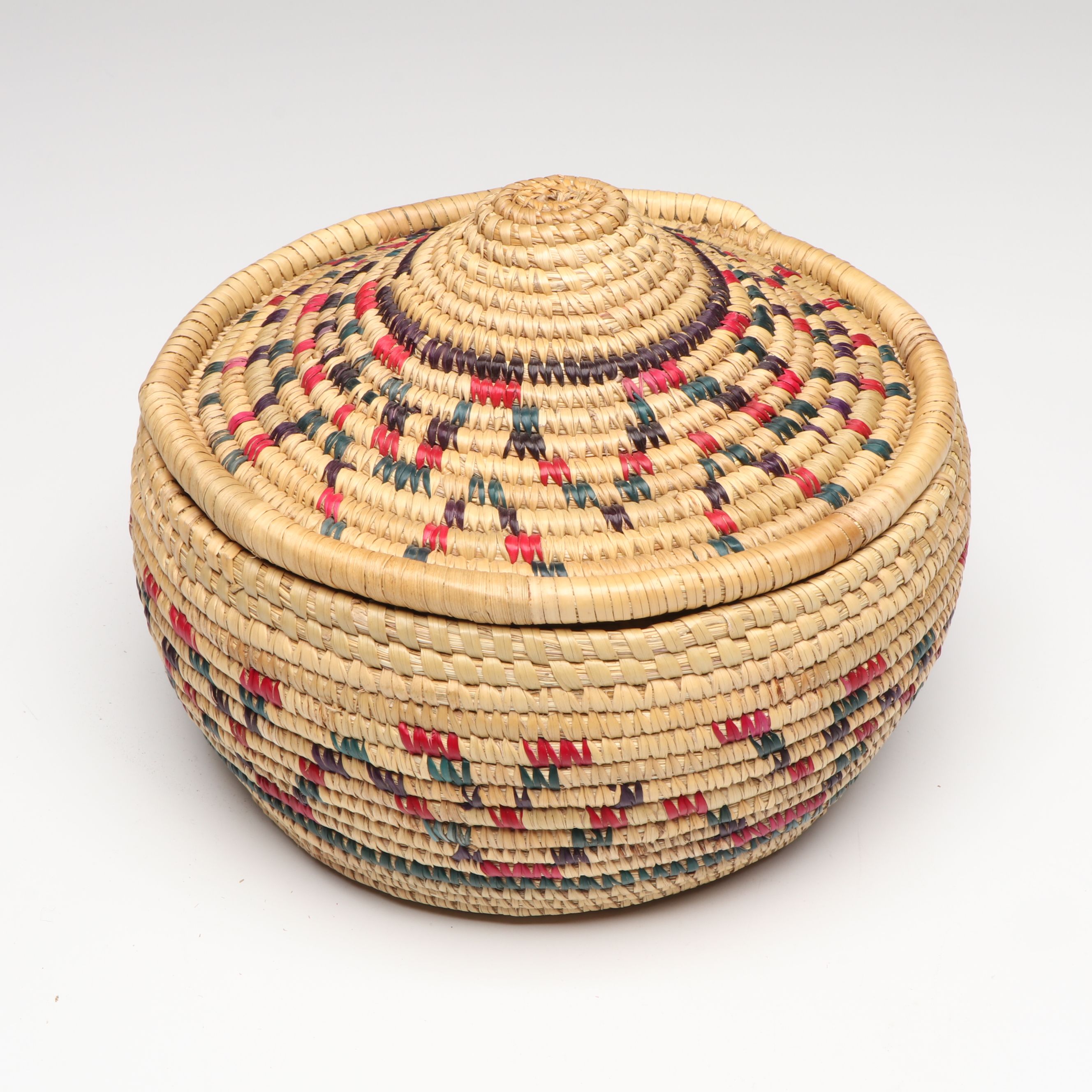 Ethiopian Falasha Peoples Woven Plant Fiber Basketry Lunch Boxes