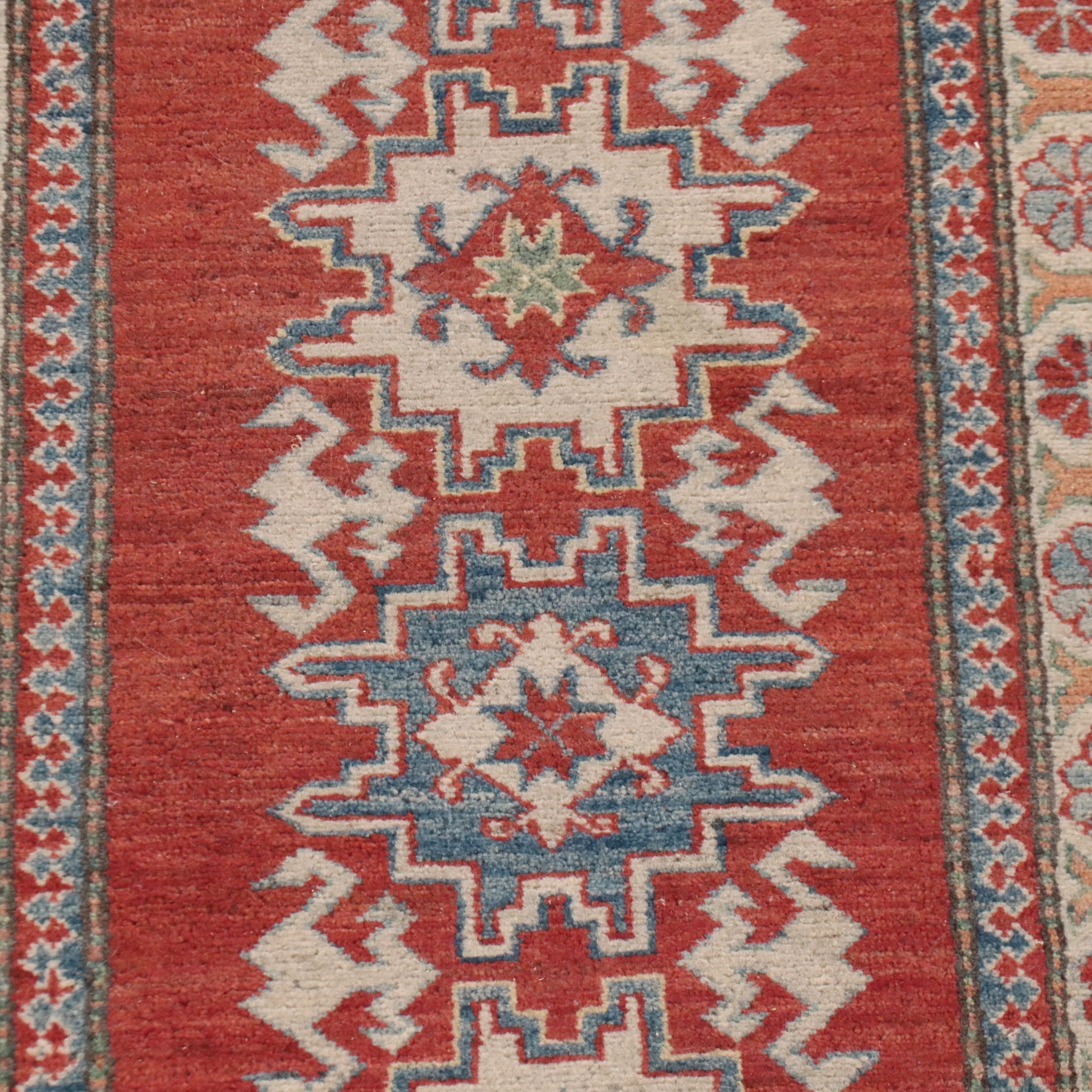2'8 x 9' Hand-Knotted Caucasian Kazak Carpet Runner