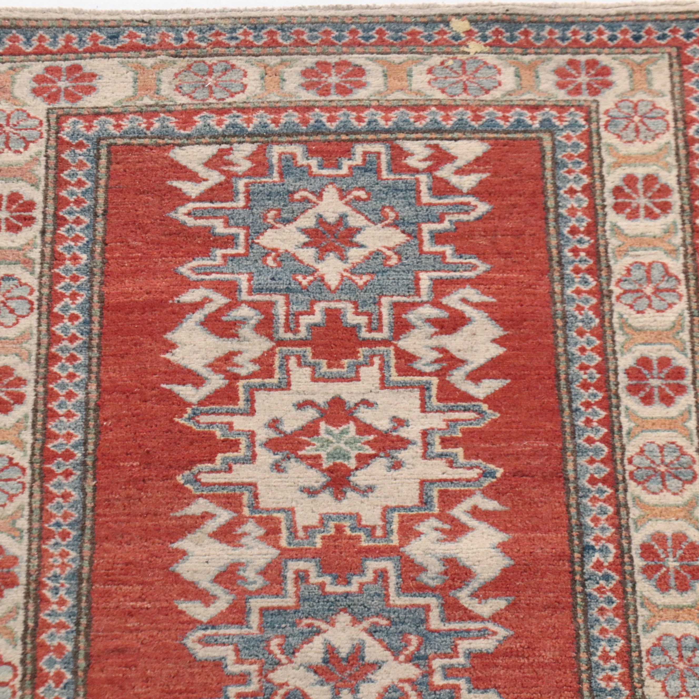 2'8 x 9' Hand-Knotted Caucasian Kazak Carpet Runner
