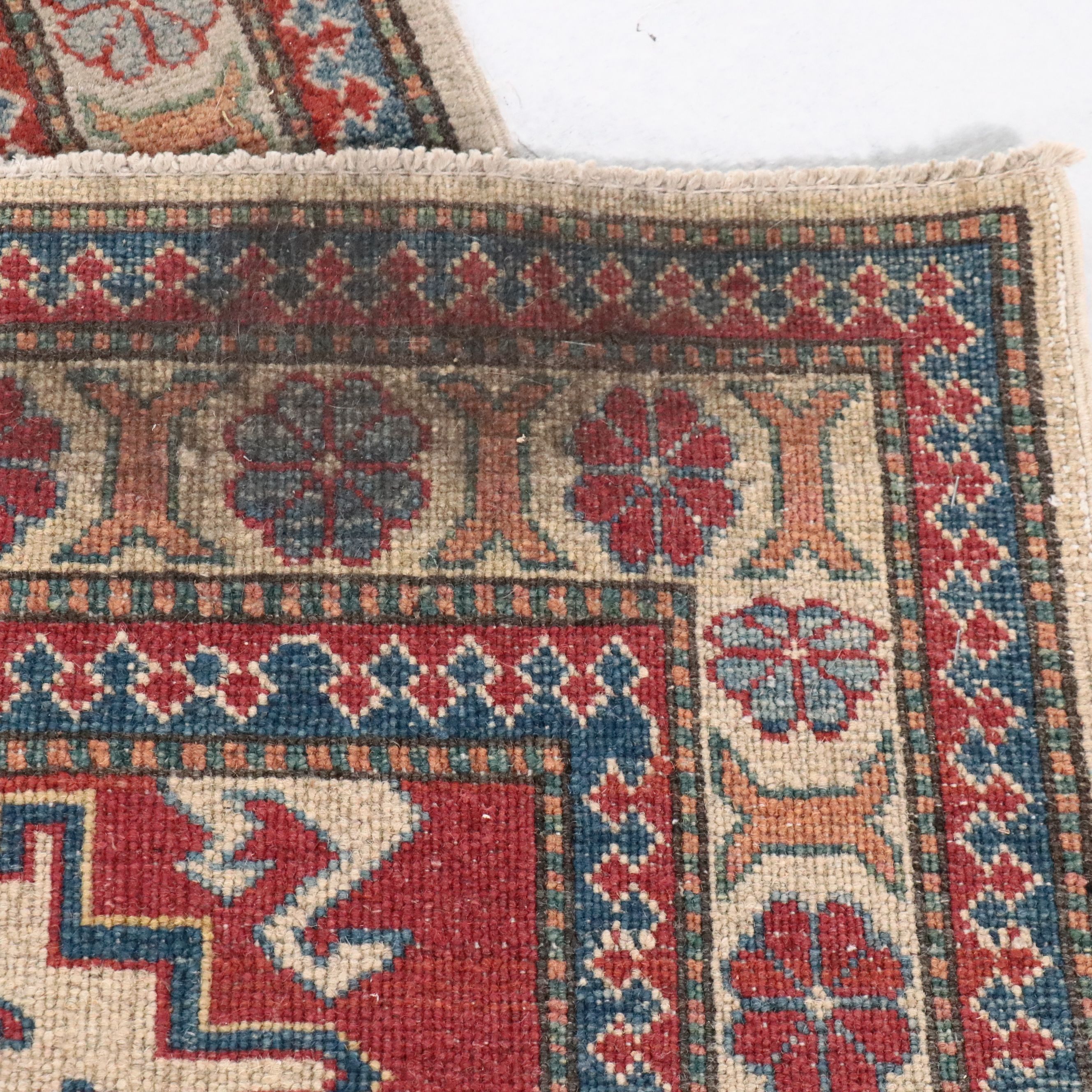 2'8 x 9' Hand-Knotted Caucasian Kazak Carpet Runner
