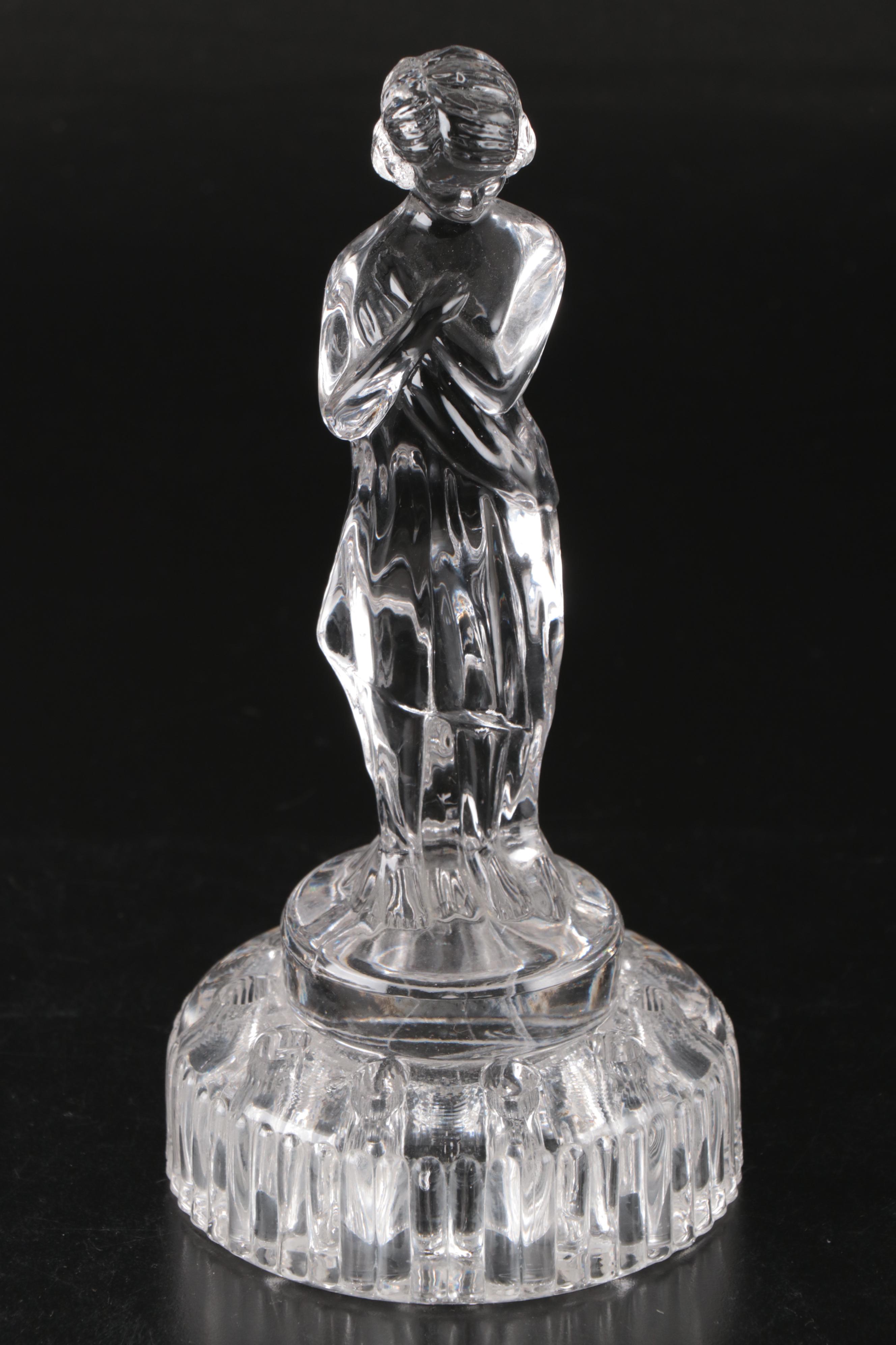 Cambridge Glass "Draped Lady" Flower Frog with More Glass Tableware