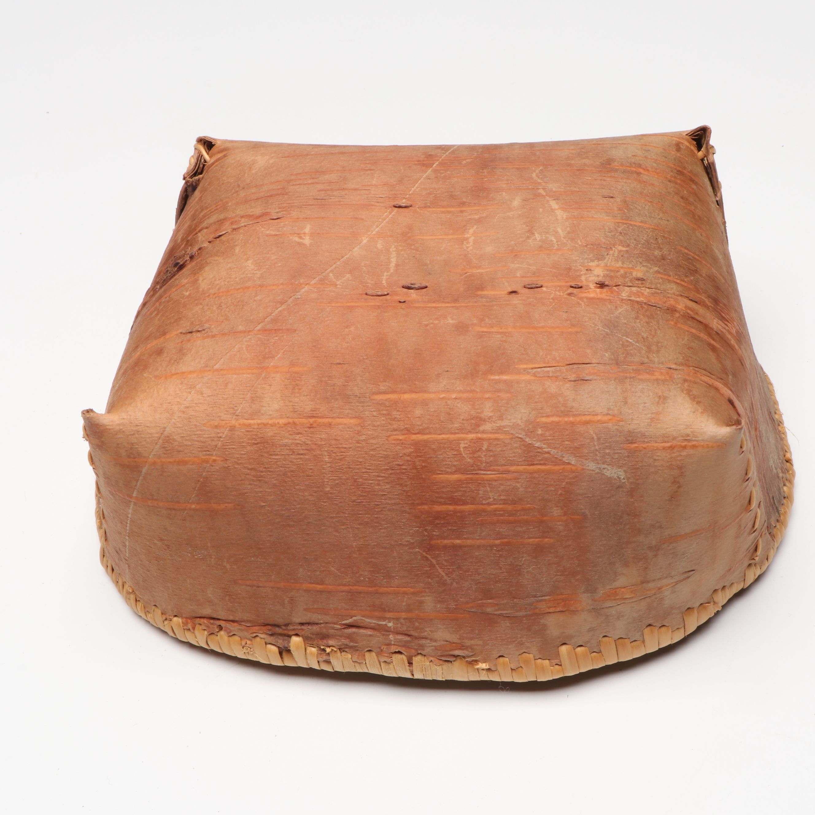 Florence Hall Athabascan Birch Bark Vessel with Dakota and Maliseet Basketry