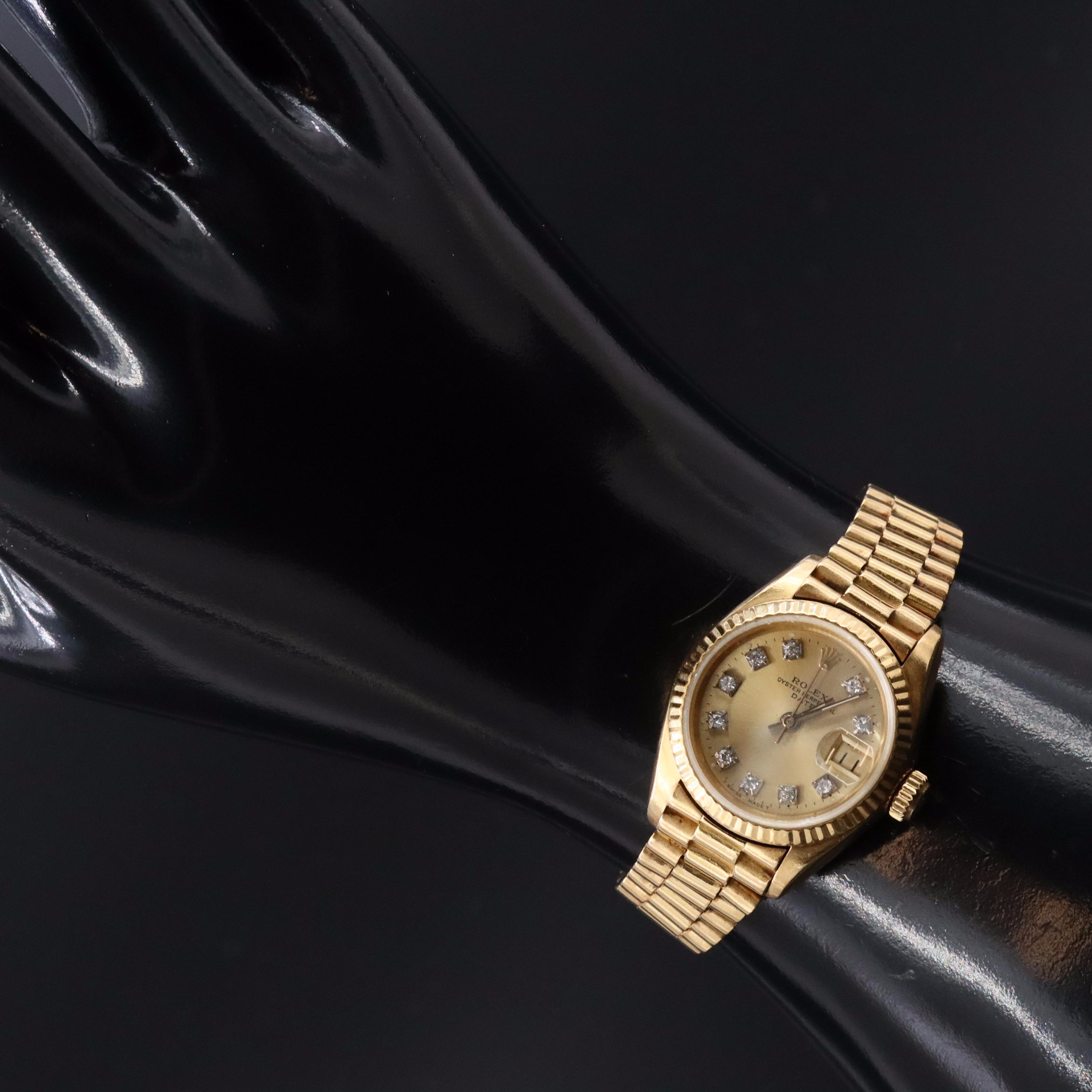 1983 Rolex Custom Diamond Dial President Band 69178 Date Watch