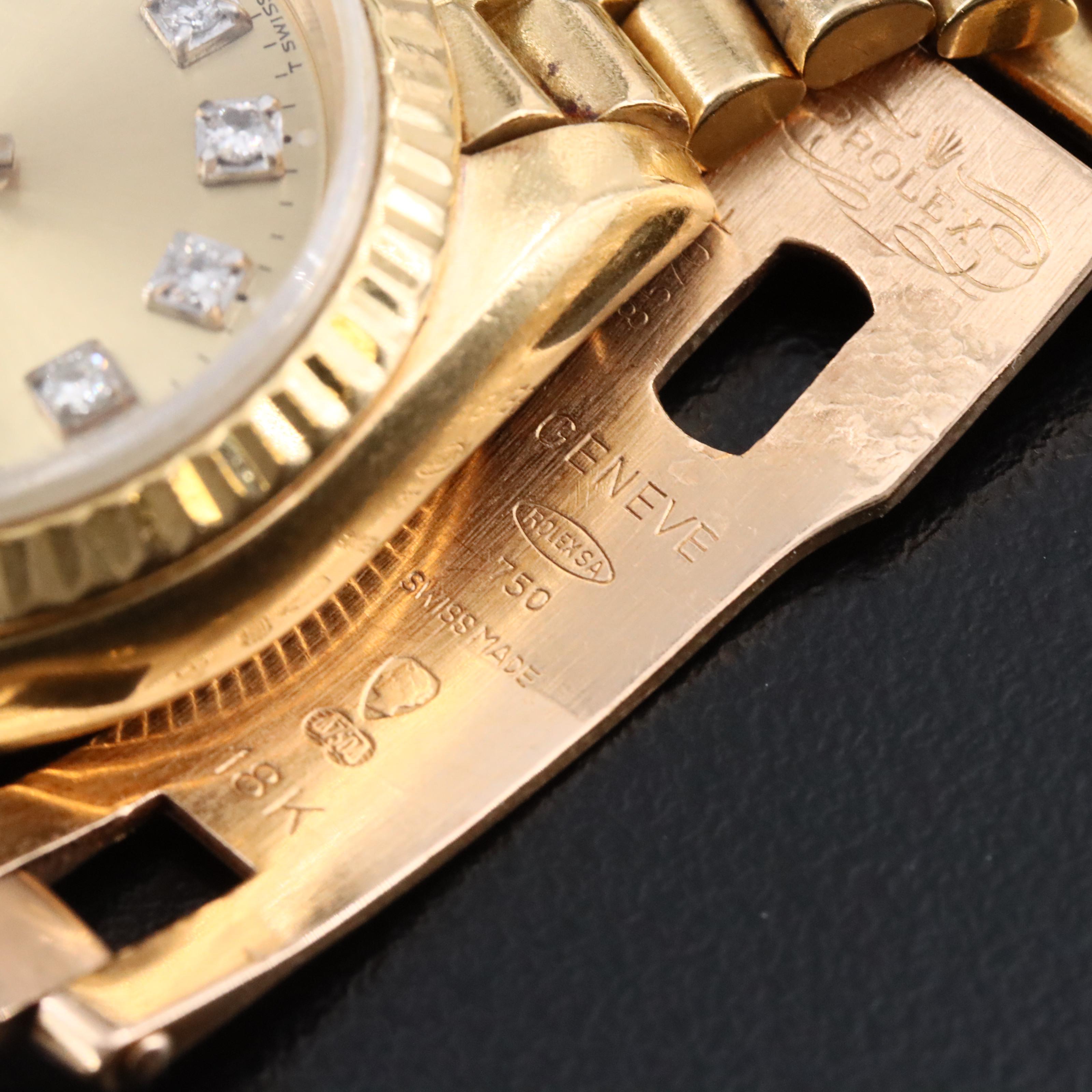 1983 Rolex Custom Diamond Dial President Band 69178 Date Watch