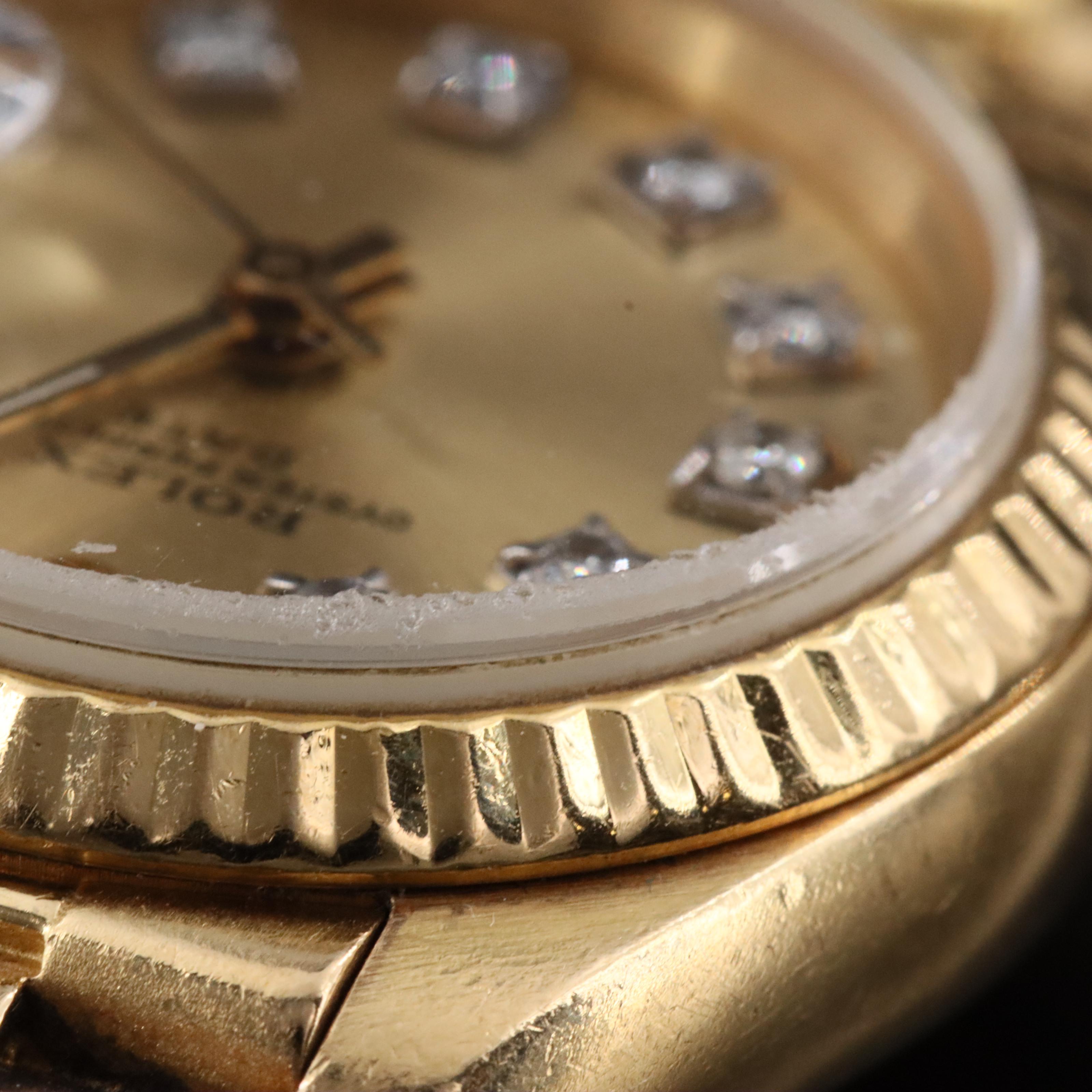 1983 Rolex Custom Diamond Dial President Band 69178 Date Watch