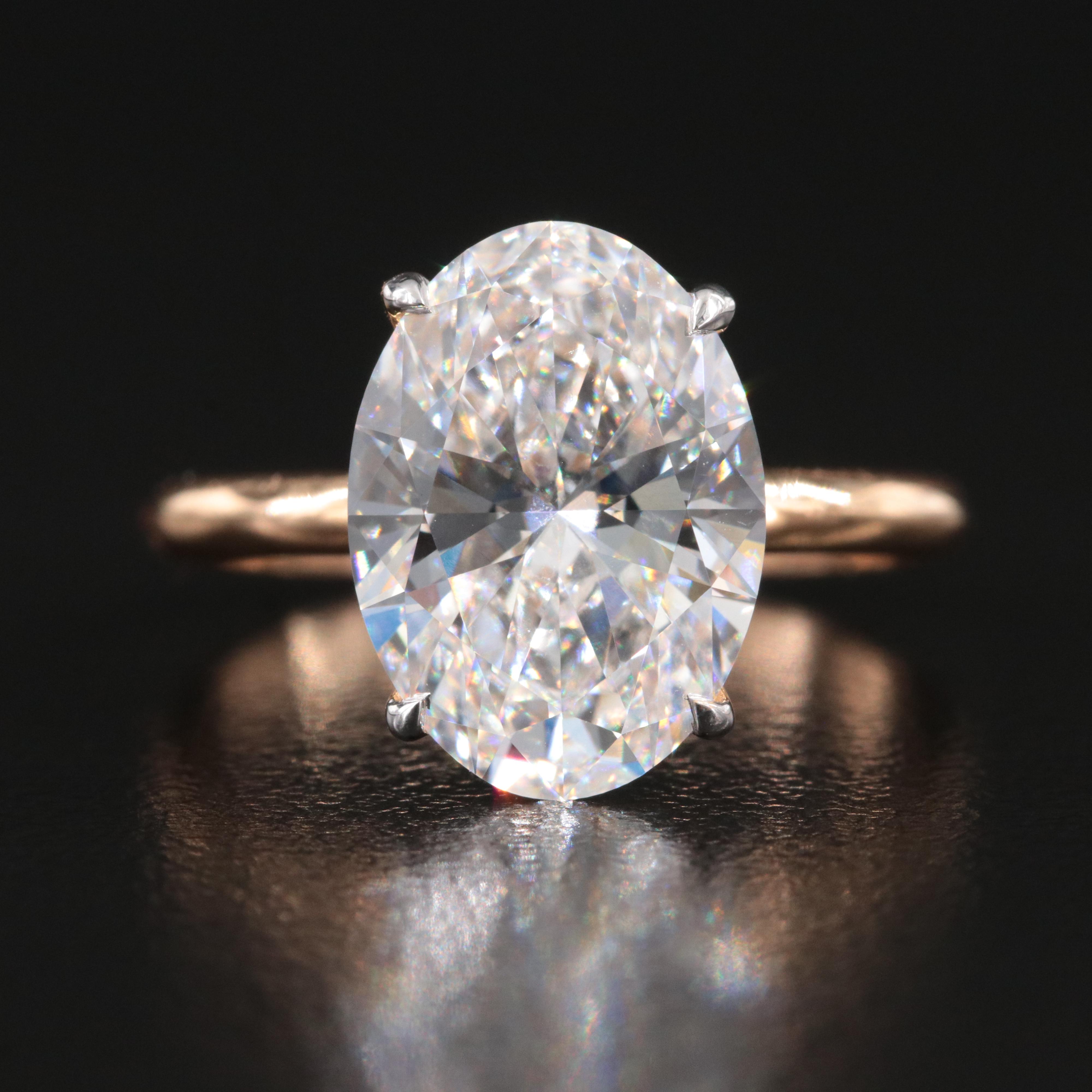 18K 4.02 CTW Lab Grown Diamond Ring with IGI Report