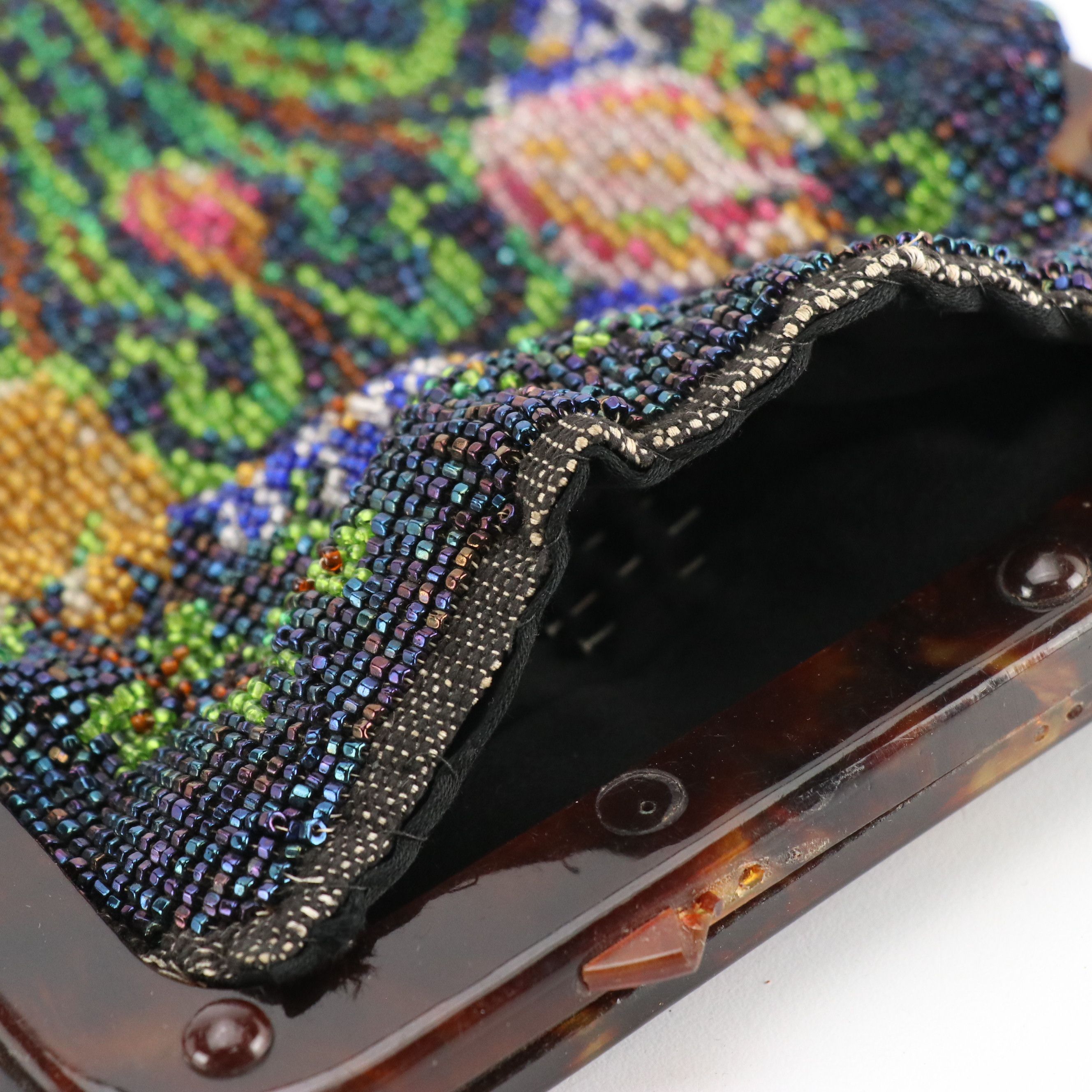 Vintage "Little Lady" Leather Kiss-Lock Pouch, Floral Beaded Frame Bag, More