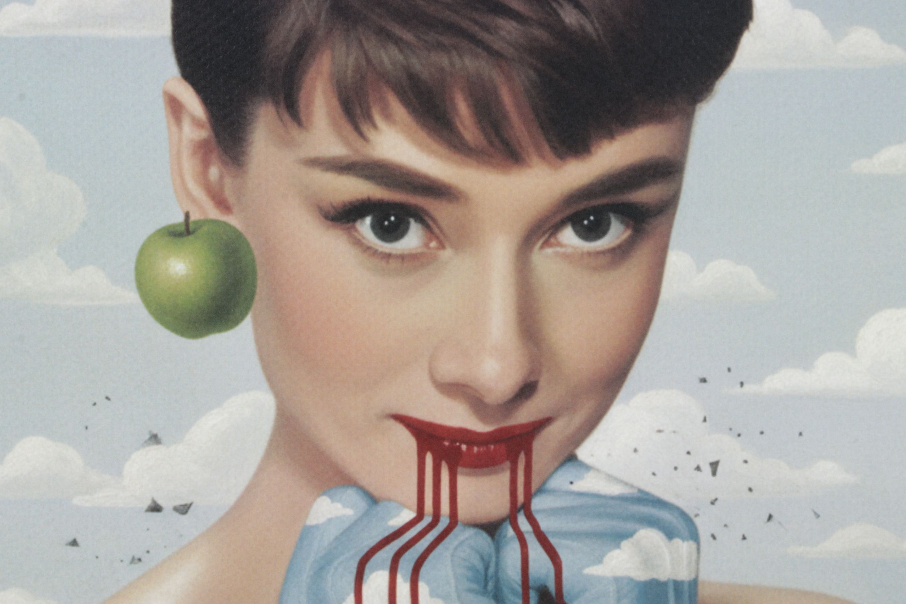 Death NYC Pop Art Digital Print Homage to René Magritte x Audrey Hepburn, 2025