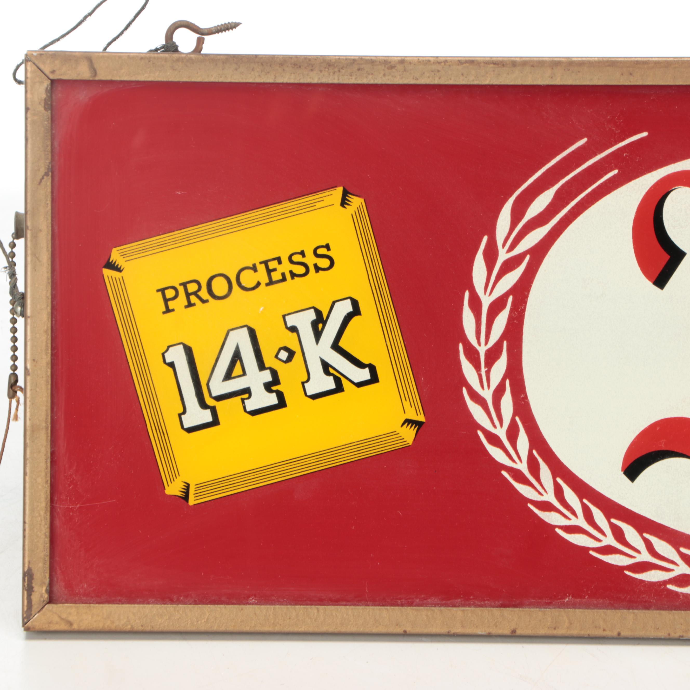 Cincinnati Hudepohl Beer Advertising Sign, Mid to Late 20th Century