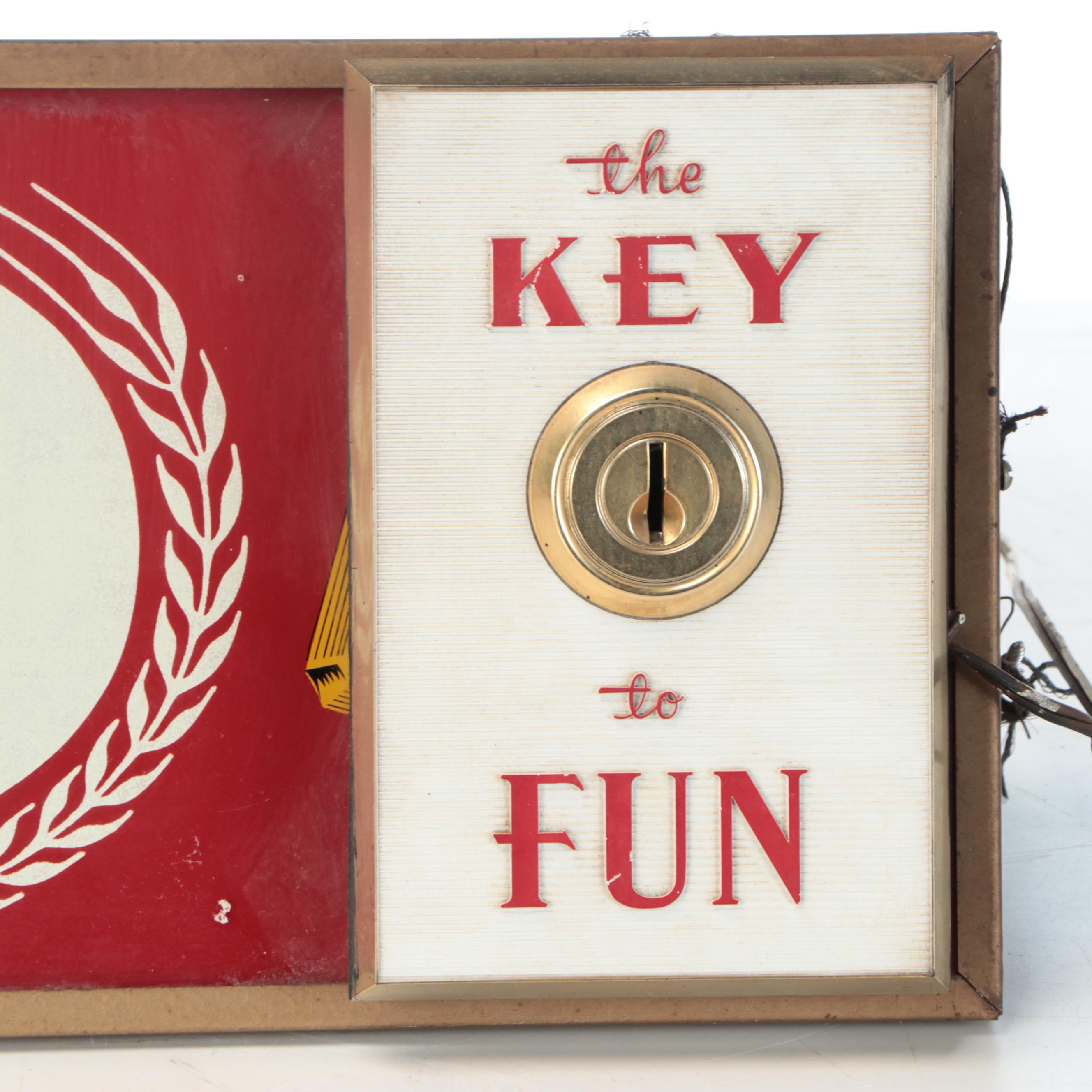 Cincinnati Hudepohl Beer Advertising Sign, Mid to Late 20th Century