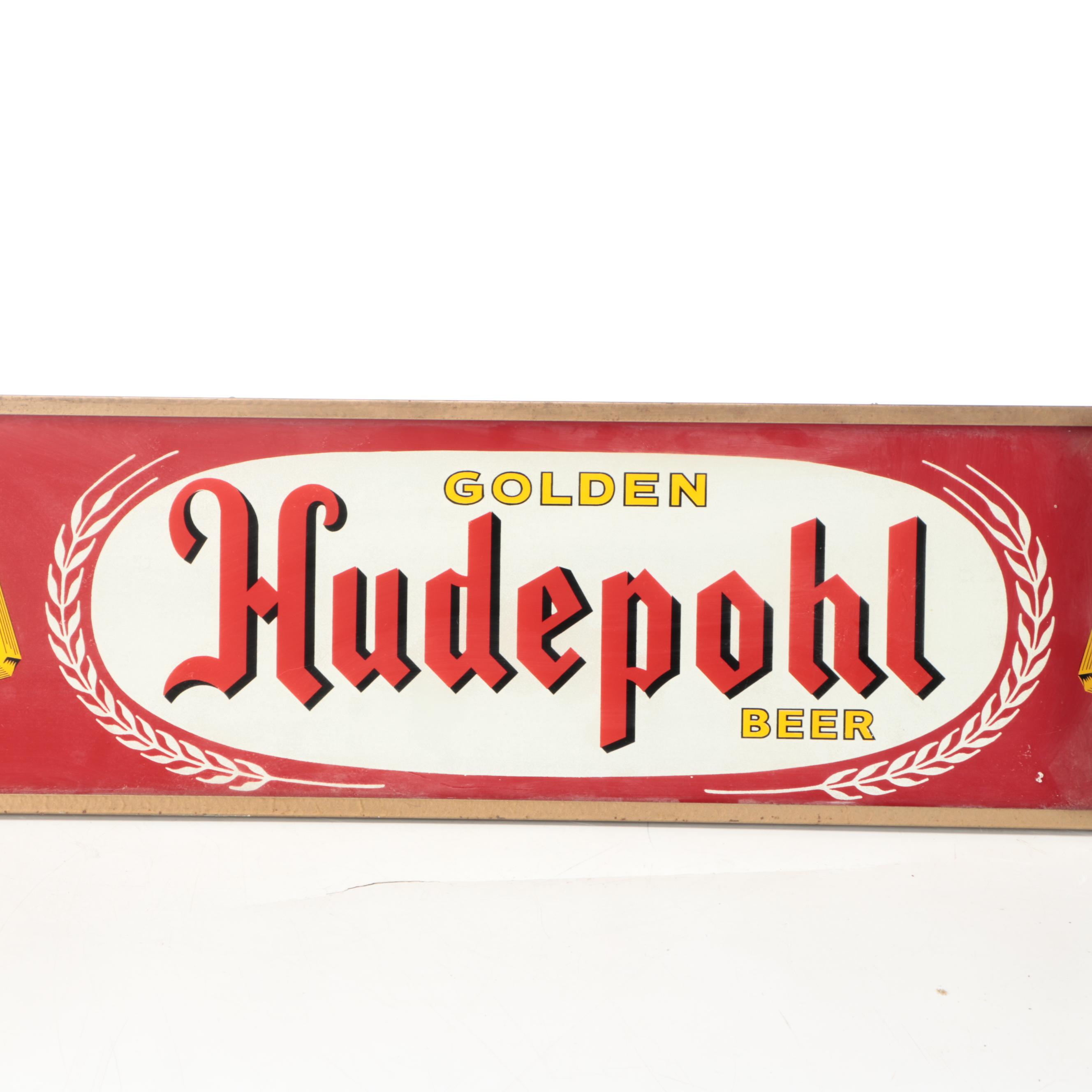 Cincinnati Hudepohl Beer Advertising Sign, Mid to Late 20th Century