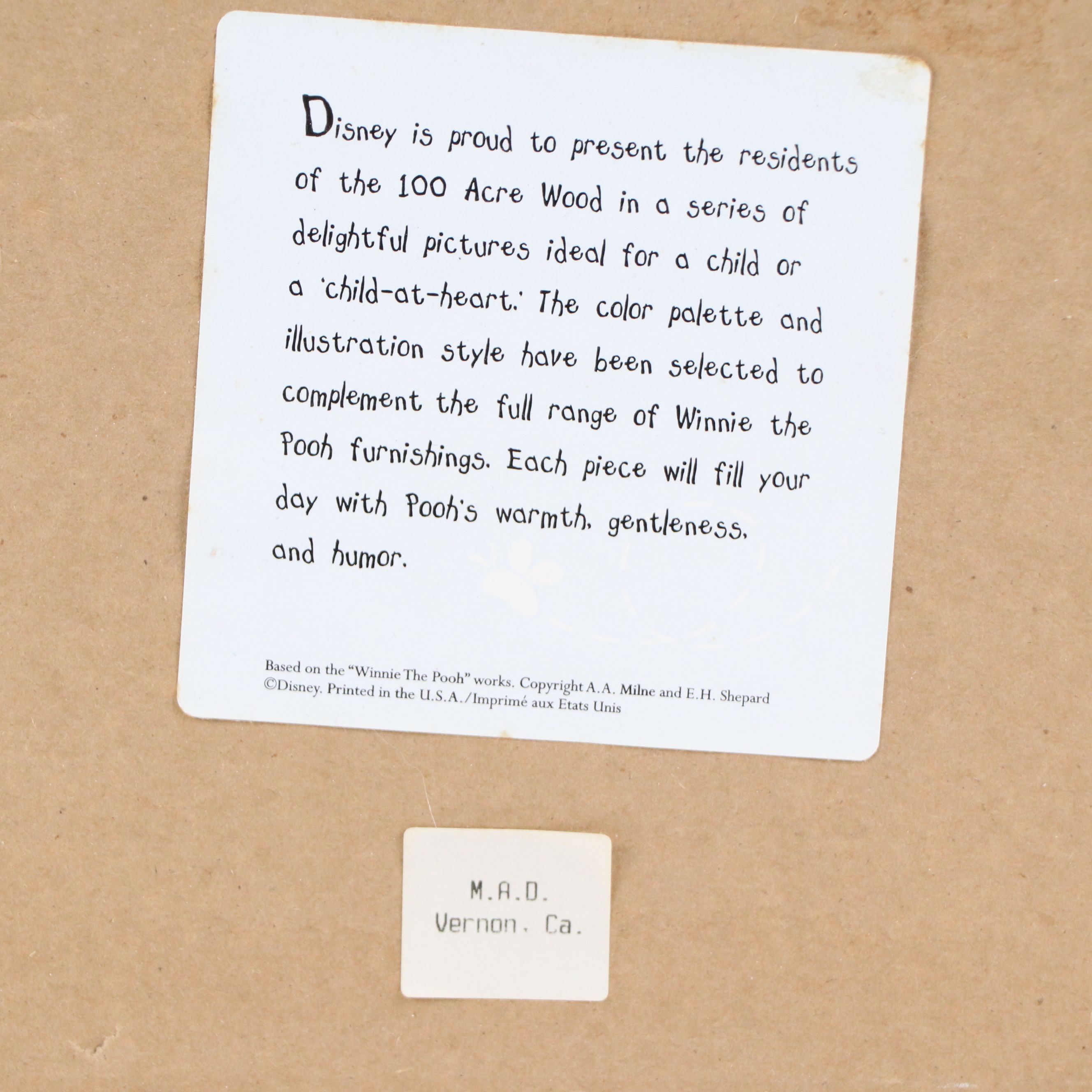 Offset Lithograph of Piglet and Winnie the Pooh, Late 20th Century