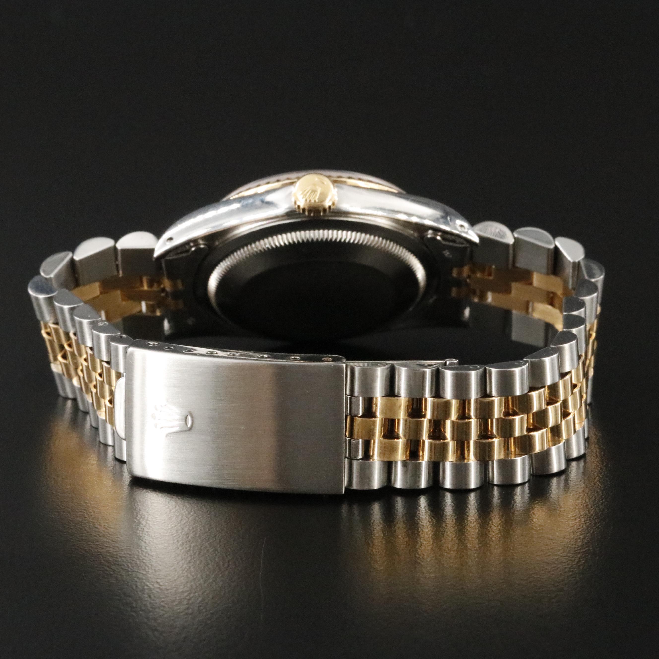 1991 Rolex Custom Diamond Dial Steel & Gold 36mm Datejust 16233 Watch