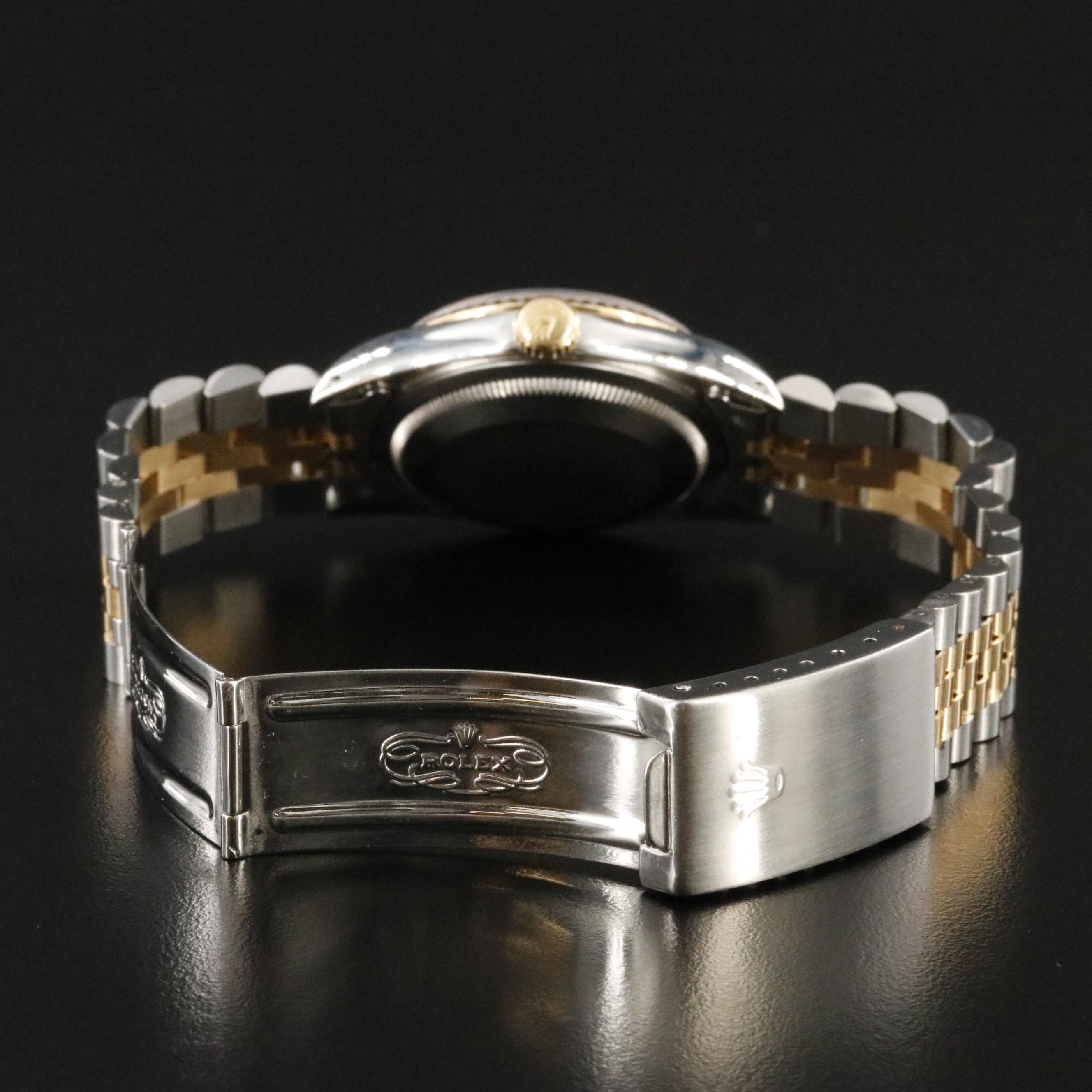 1991 Rolex Custom Diamond Dial Steel & Gold 36mm Datejust 16233 Watch