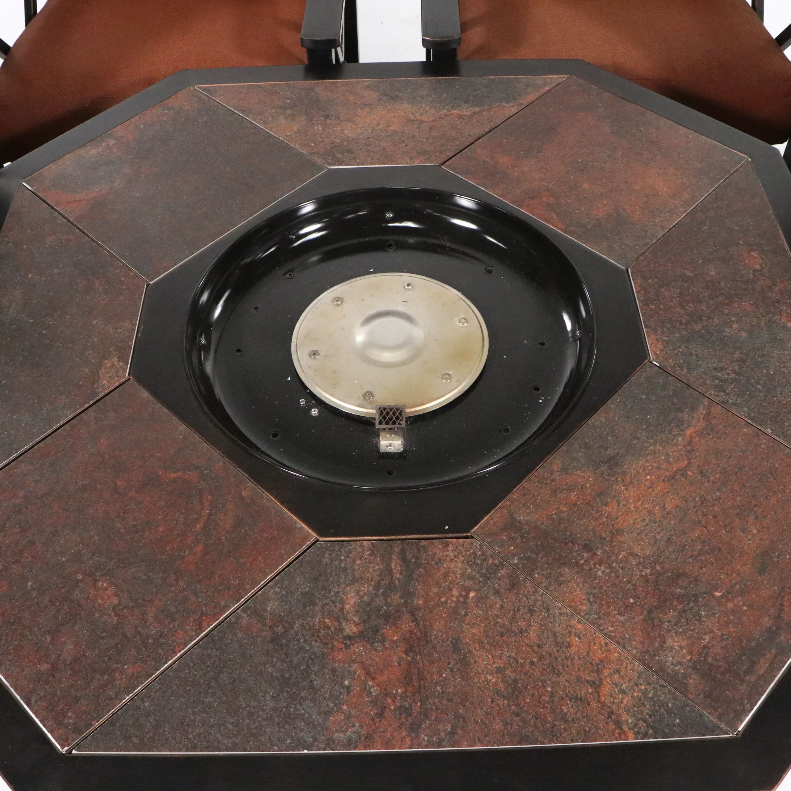 Contemporary Five-Piece Patio Lounge Set with Fire Pit Table