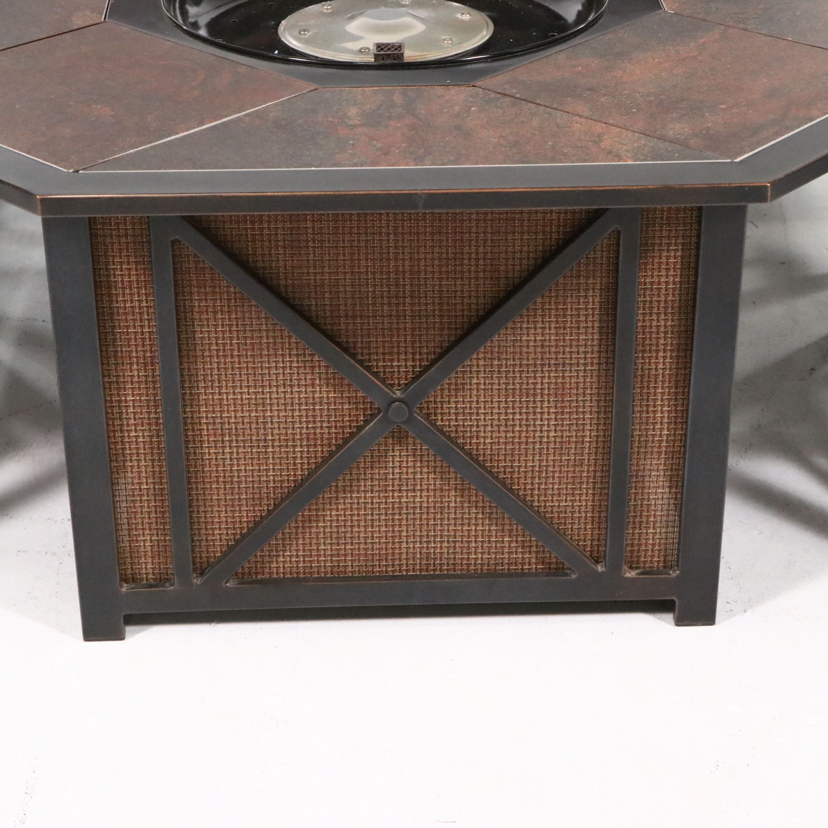 Contemporary Five-Piece Patio Lounge Set with Fire Pit Table