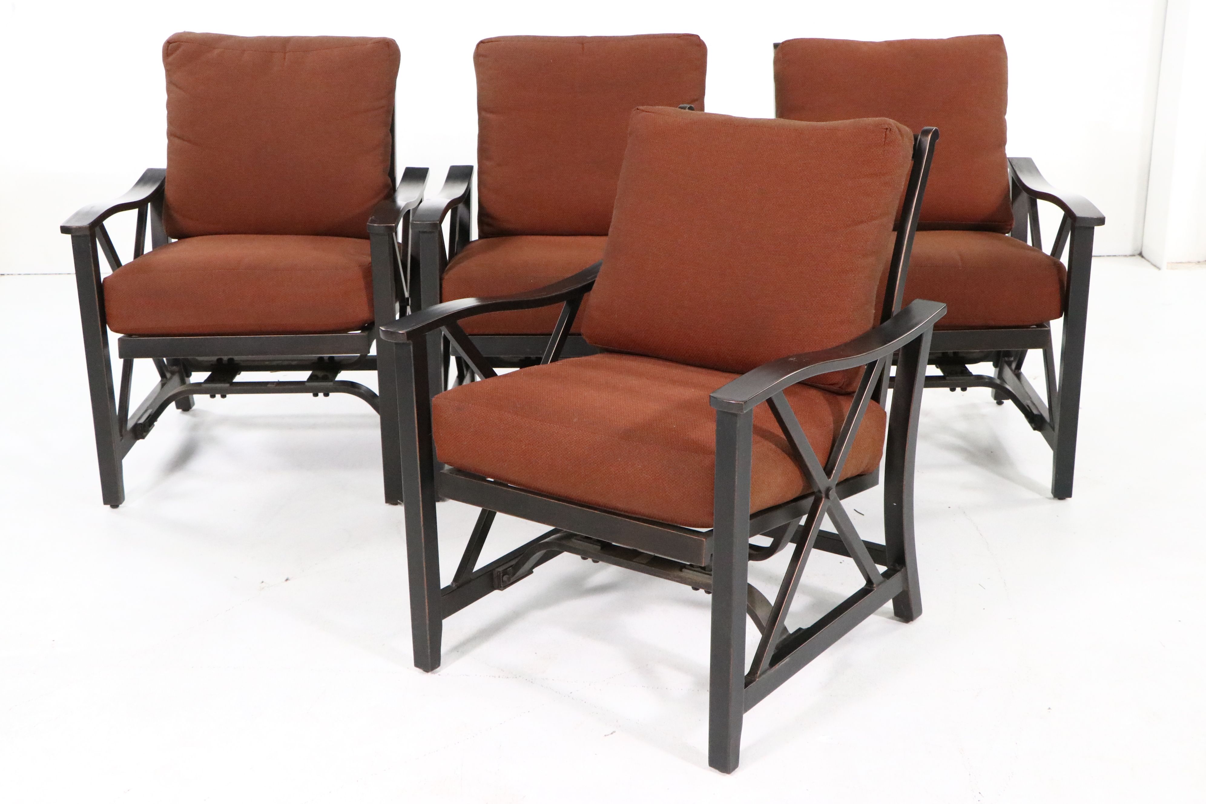 Contemporary Five-Piece Patio Lounge Set with Fire Pit Table